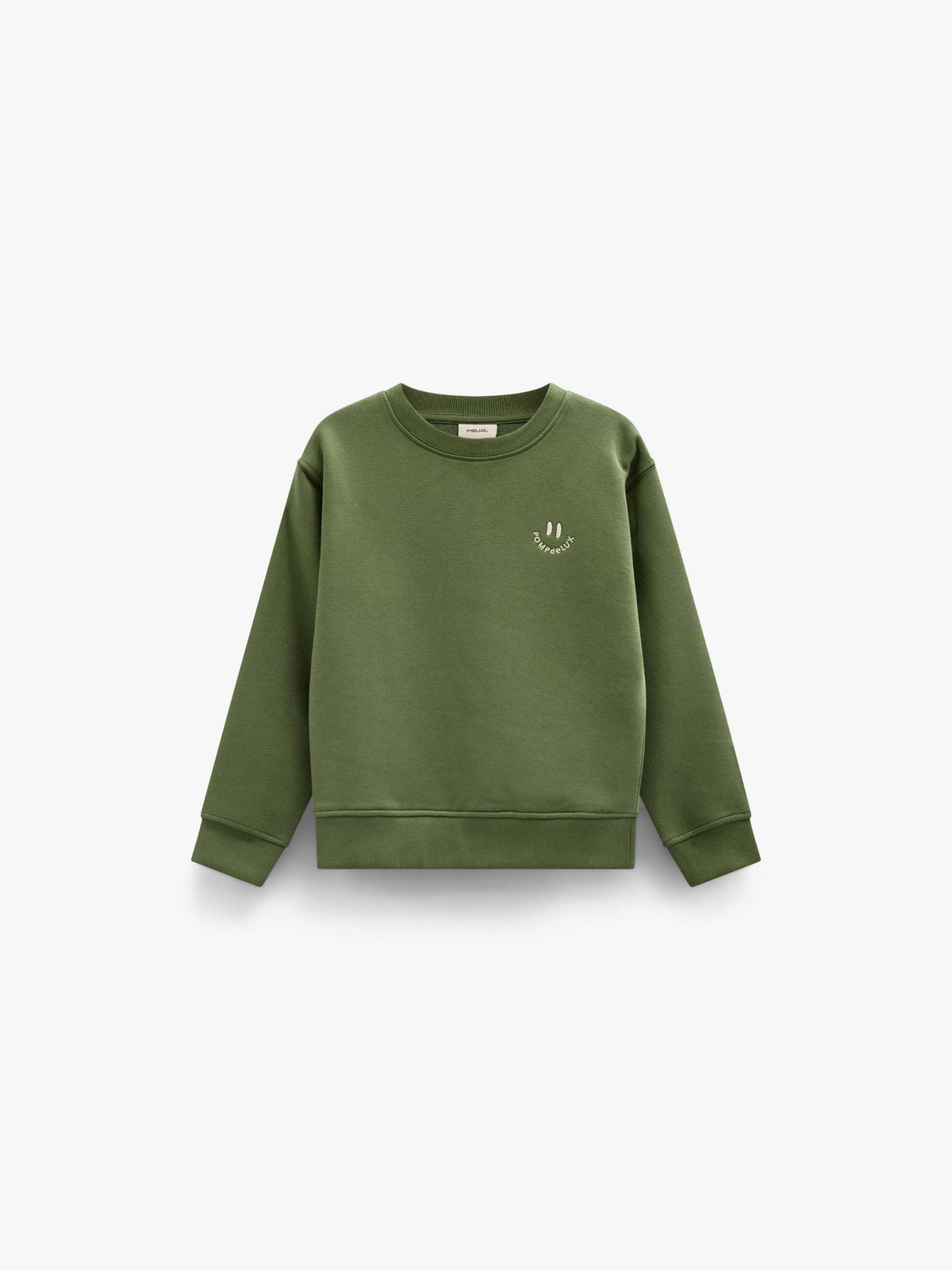 Sweatshirt met ronde hals en smileyborduursel Kids - Moss Green | 101575 Andrew