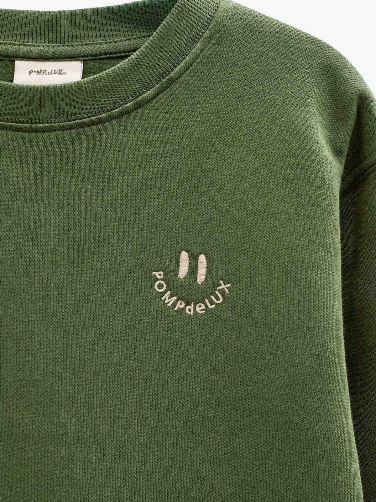 Sweatshirt met ronde hals en smileyborduursel Kids - Moss Green | 101575 Andrew