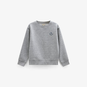 Smiley Crew Neck Sweatshirt - Kids - Grey Melange | 101577 Andrew