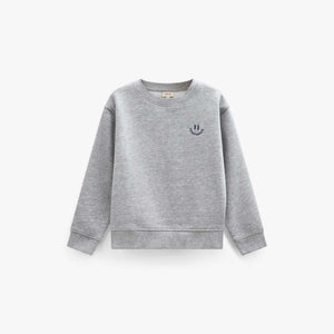 Sweatshirt met ronde hals en smileyborduursel Kids - Grey Melange | 101577 Andrew