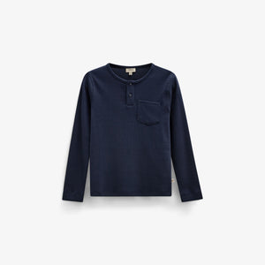 Geribd henley-langarmshirt Kids - Navy | 101591 Conrad