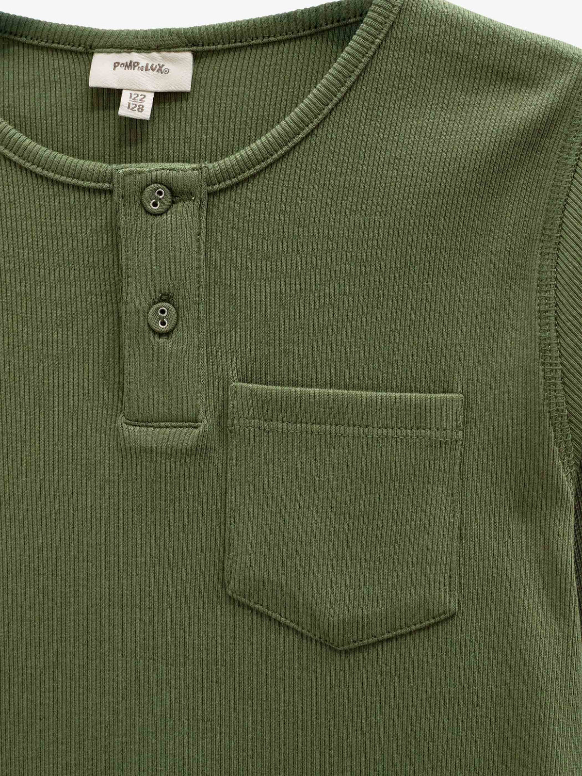 Geribd henley-langarmshirt Kids - Moss Green | 101593 Conrad