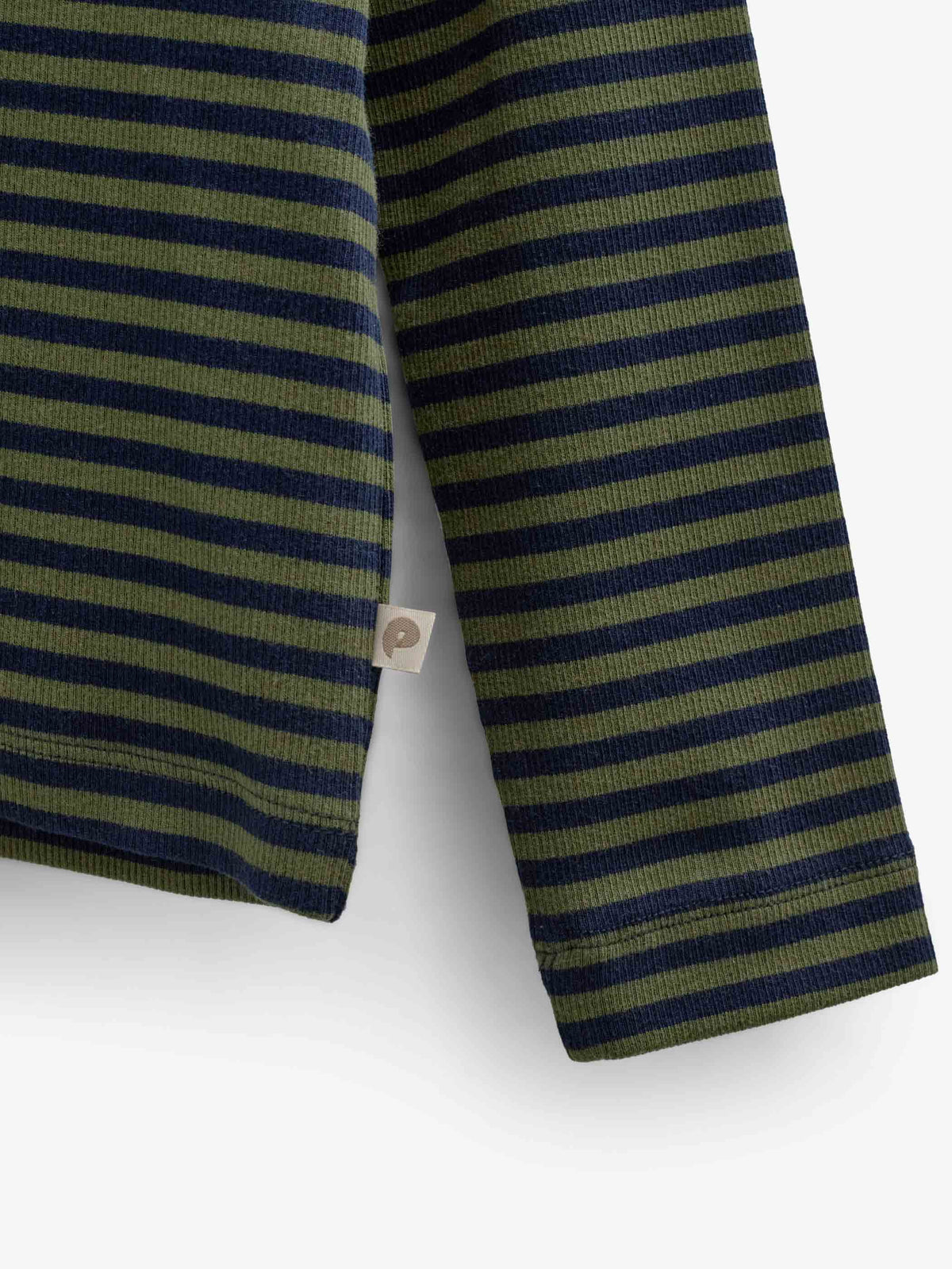 Ribbed Long-Sleeve T-Shirt - Tween - Moss Green/Navy Stripe | 101602 Conrad