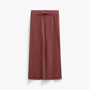 Gestreepte geribde wide-leg broek Tween - Dusty Rose/Bordeaux | 101607 Gloria