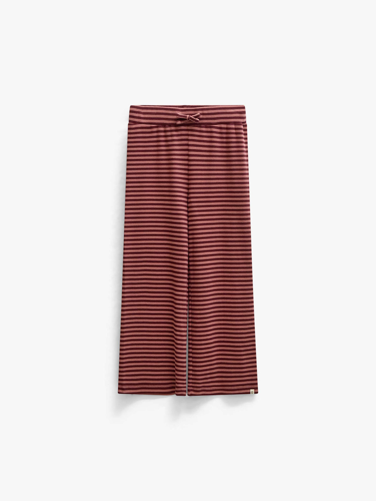 Gestreepte geribde wide-leg broek Tween - Dusty Rose/Bordeaux | 101607 Gloria