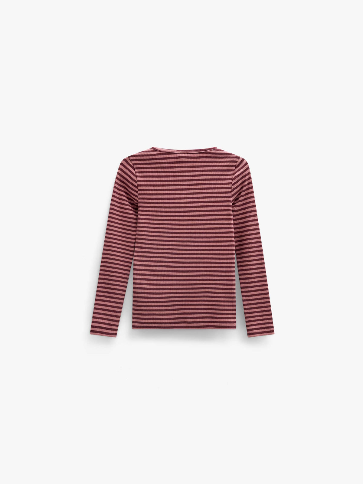 Gestreept geribd langarmshirt Kids - Dusty Rose/Bordeaux | 101616 Gloria