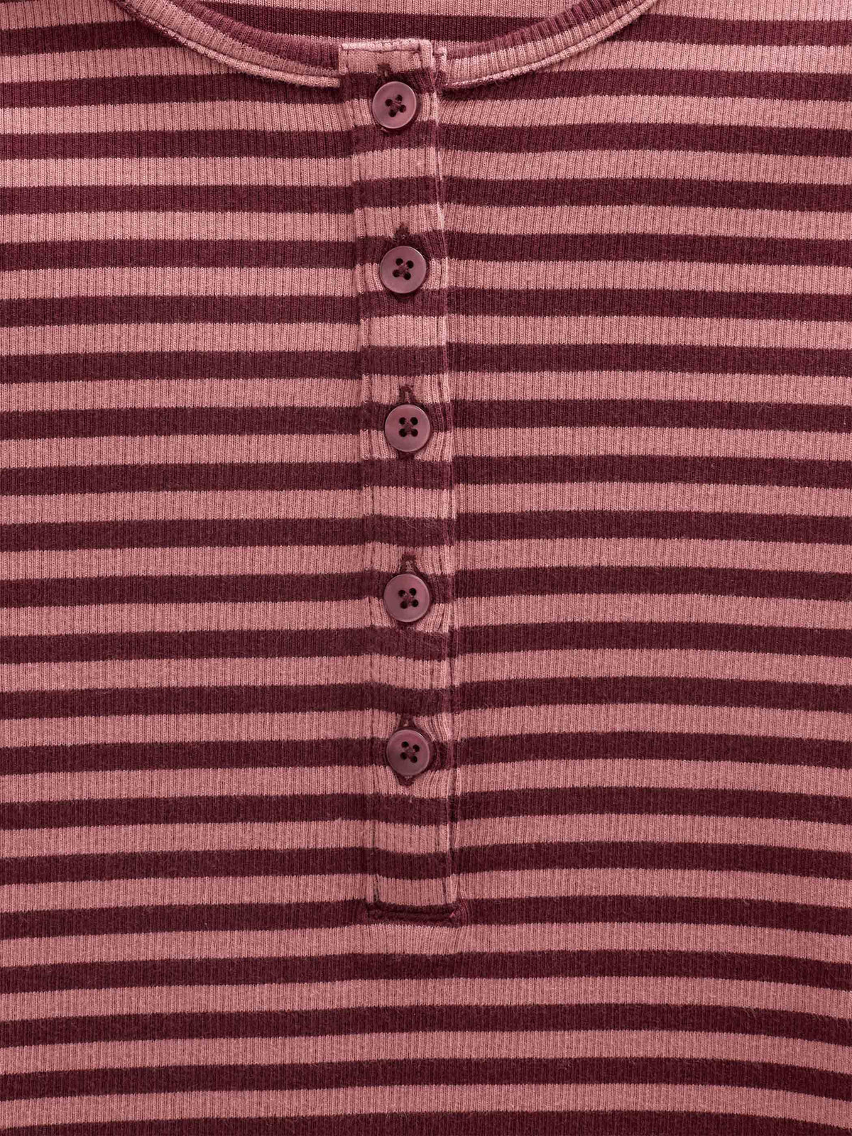 Gestreept geribd langarmshirt Kids - Dusty Rose/Bordeaux | 101616 Gloria