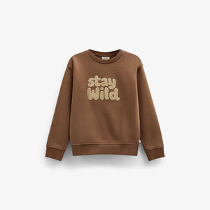 Sweatshirt met ronde hals en badstofborduursel Tween - Toffee | 101621 Joel