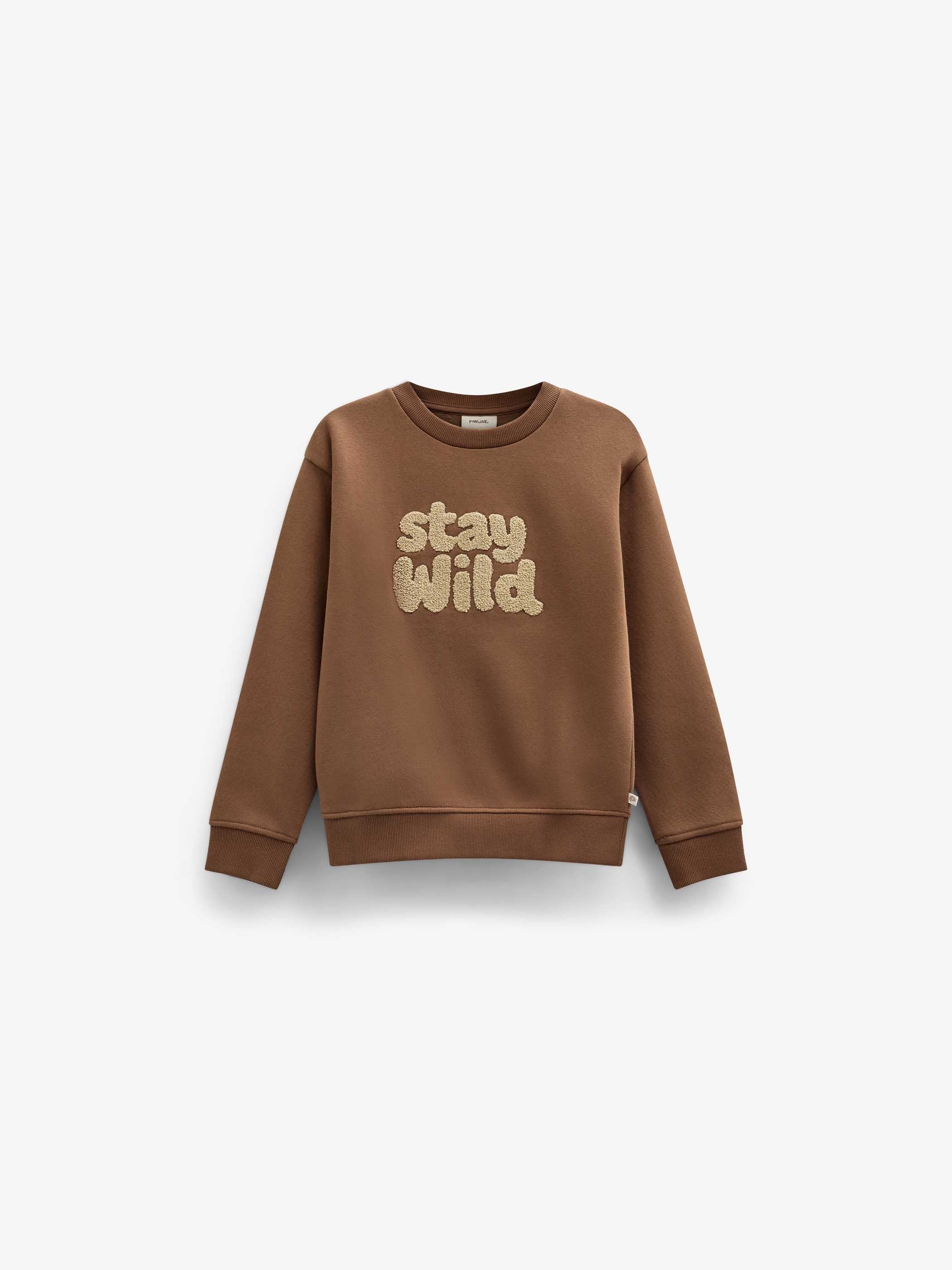 Sweatshirt met ronde hals en badstofborduursel Kids - Toffee | 101620 Joel