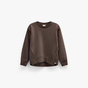 Sweatshirt met ribdetails Tween - Dark Brown | 101627 Zoe