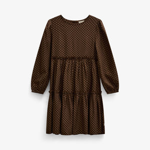 Midi-jurk in viscose met stippen Tween - Brown/Offwhite | 101658 Feline