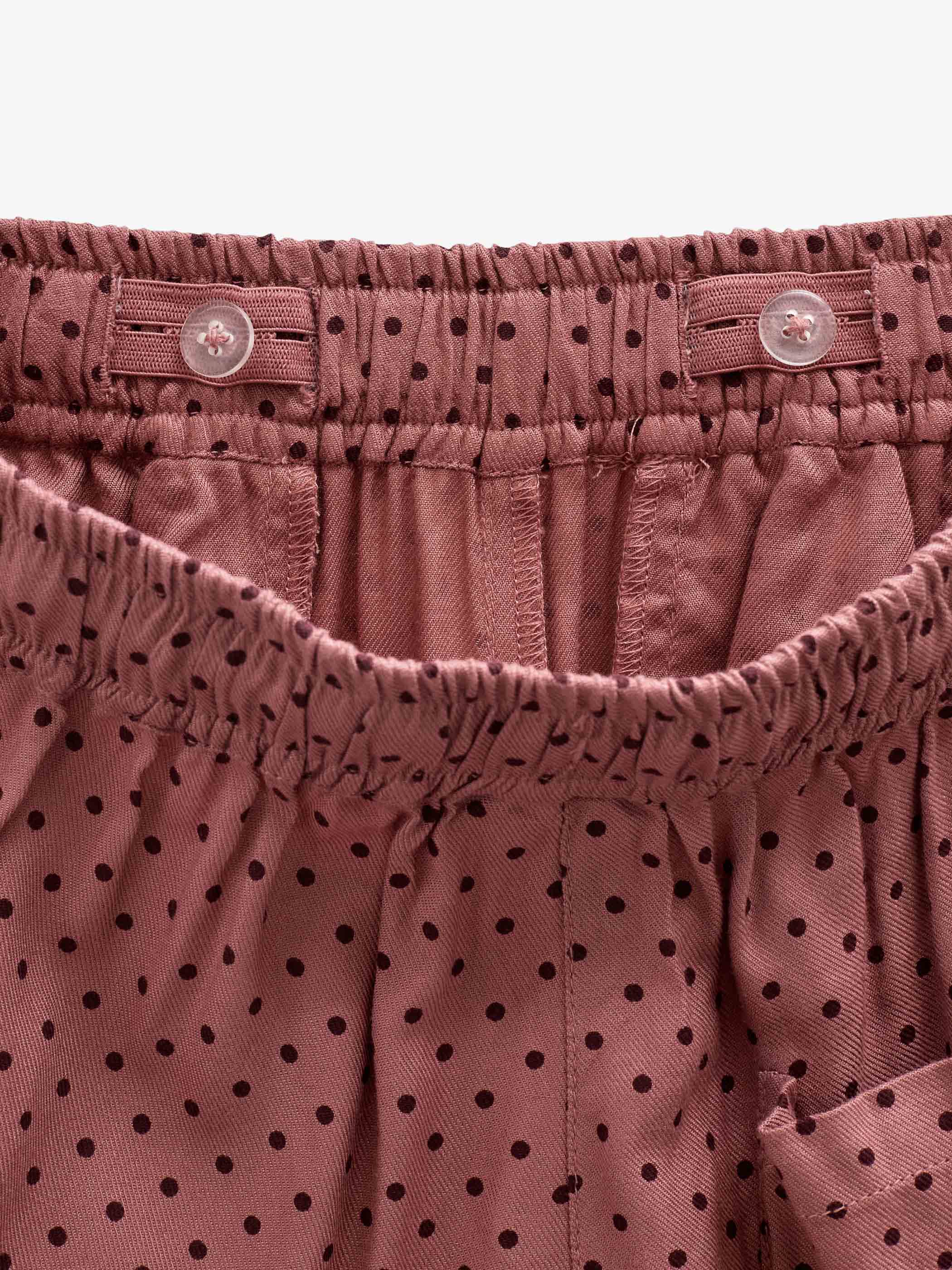 Wide-leg broek in viscose met stippen Tween - Dusty Rose/Bordeaux | 101659 Feline