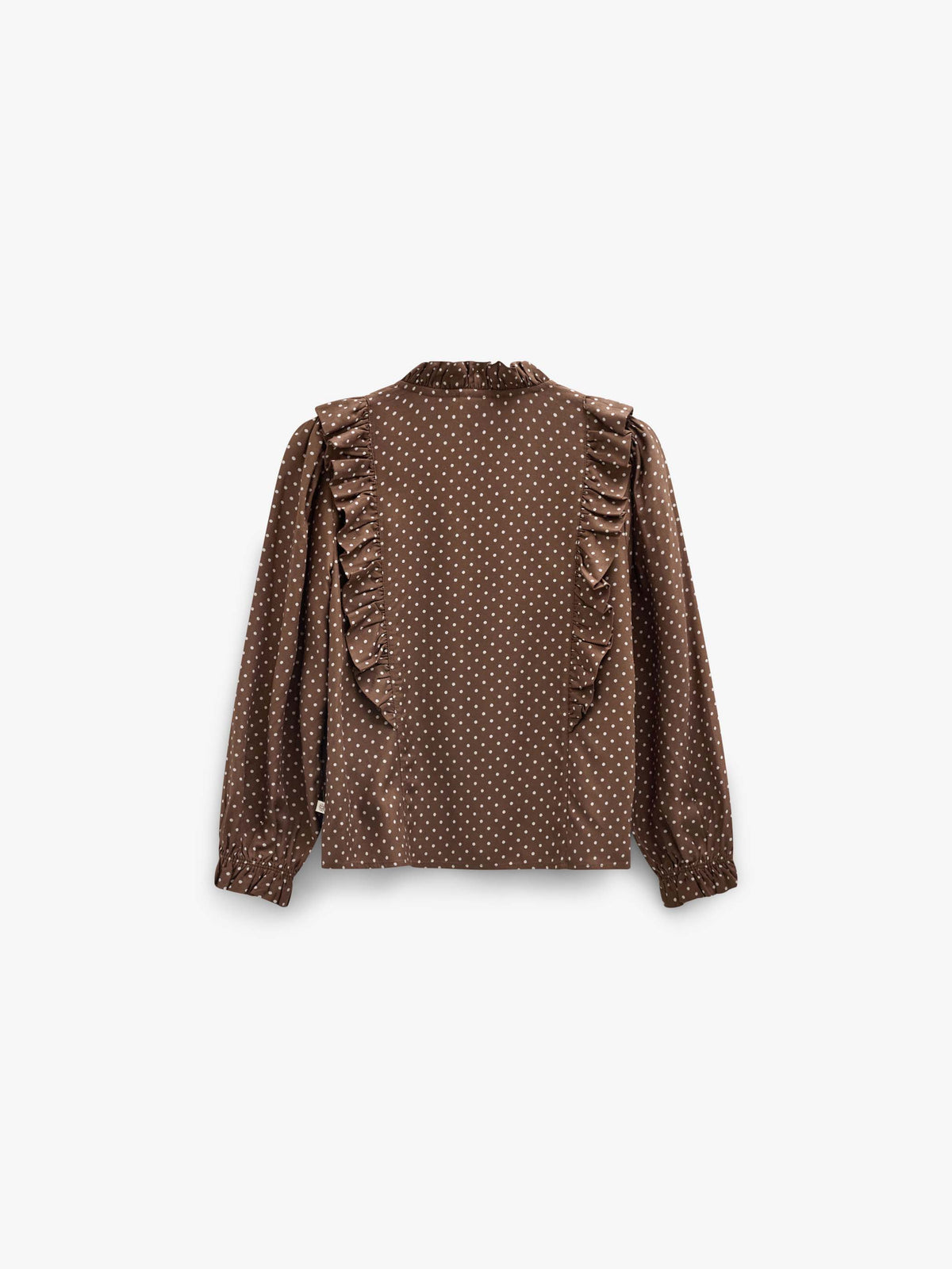 Viscose blouse met stippen en ruches Tween - Brown/Offwhite | 101662 Feline