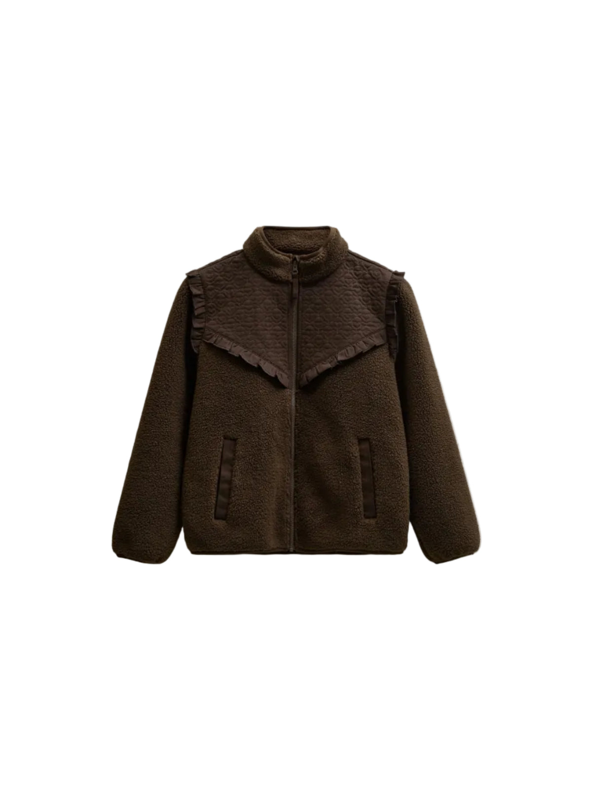 Quilted Yoke Teddy Jacket - Tween - Dark Brown | 101684 Hailey
