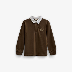 Jersey polo met lange mouwen Kids - Dark Brown | 101693 Ruben