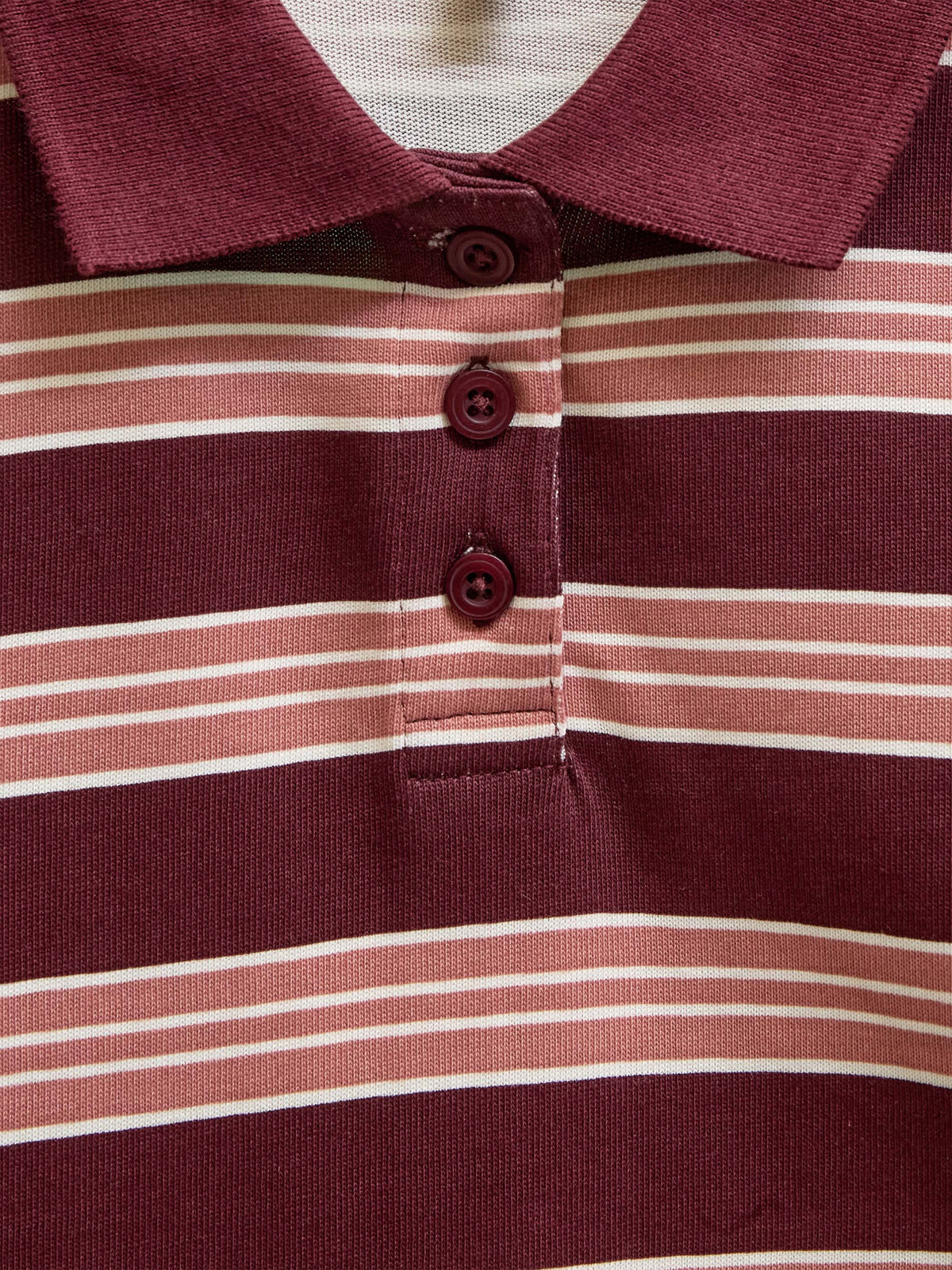 Gestreepte jersey polo met lange mouwen Tween - Bordeaux | 101698 Hope