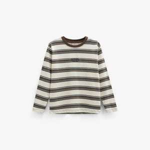 Gestreept langarmshirt Kids - Offwhite/Brown | 101701 Hugo