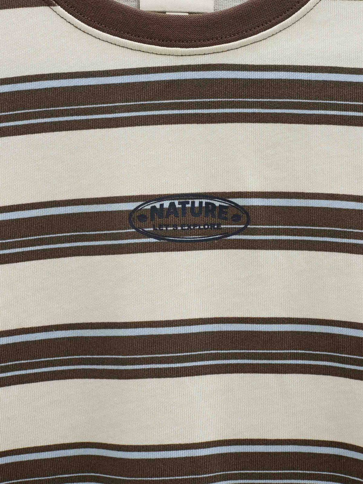 Striped Long-Sleeve T-Shirt - Tween - Offwhite/Brown | 101702 Hugo