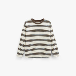 Gestreept langarmshirt Kids - Offwhite/Brown | 101701 Hugo