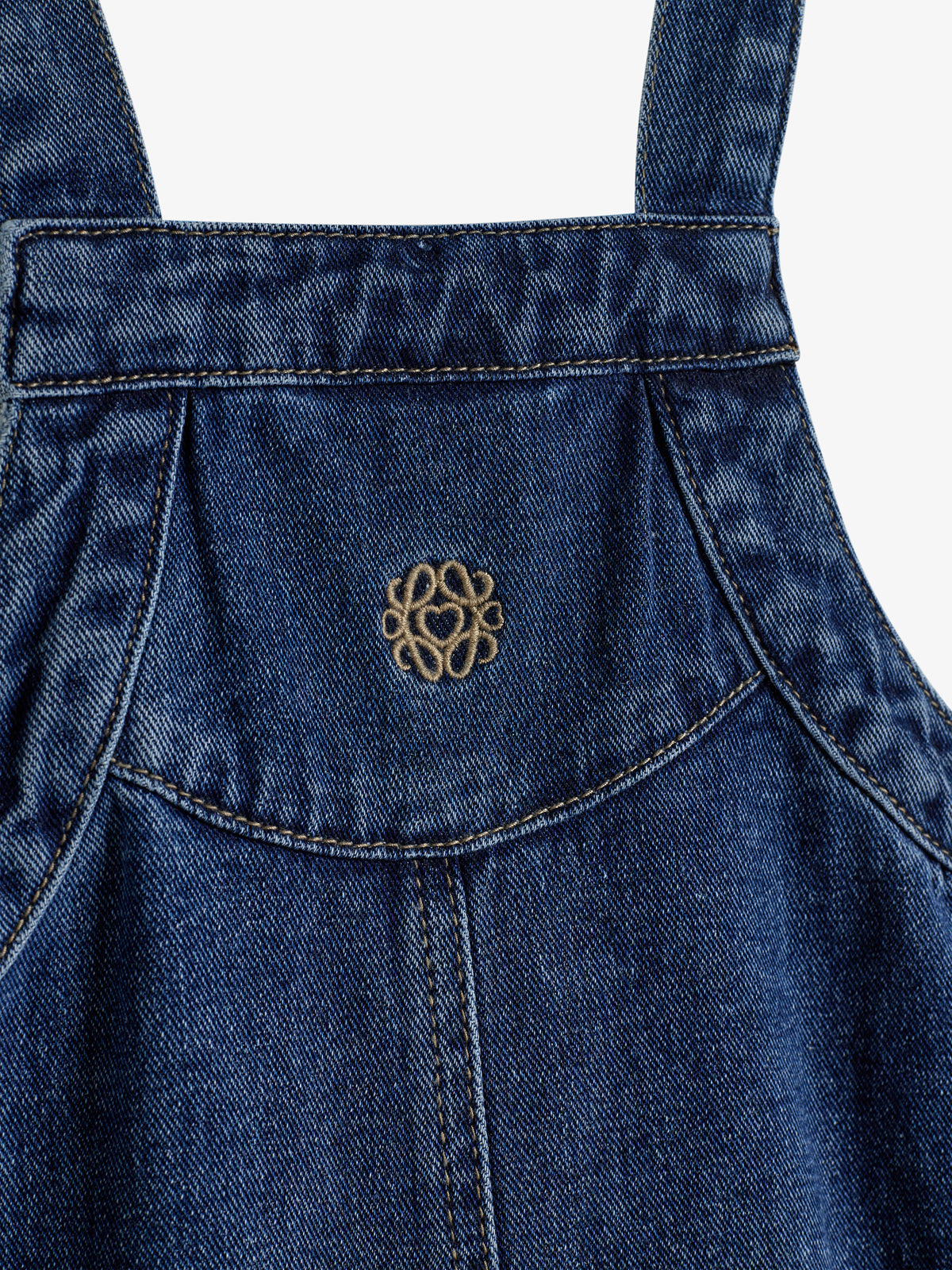 Denim Spencer Jurk - Kids - Dark Blue Denim
