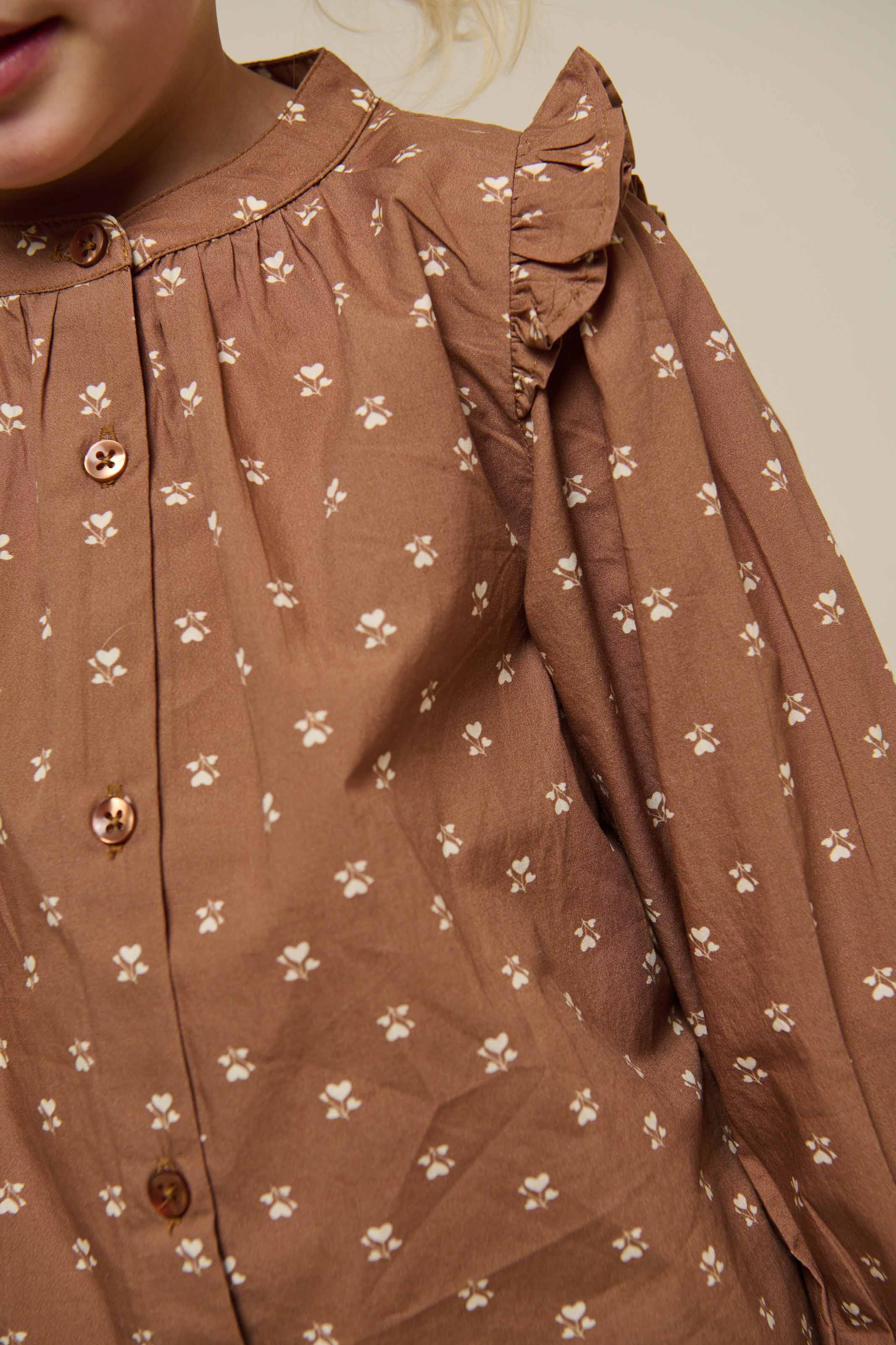 Bedrukte Poplin Overhemdblouse - Kids - Coconut | 101057 Camilla