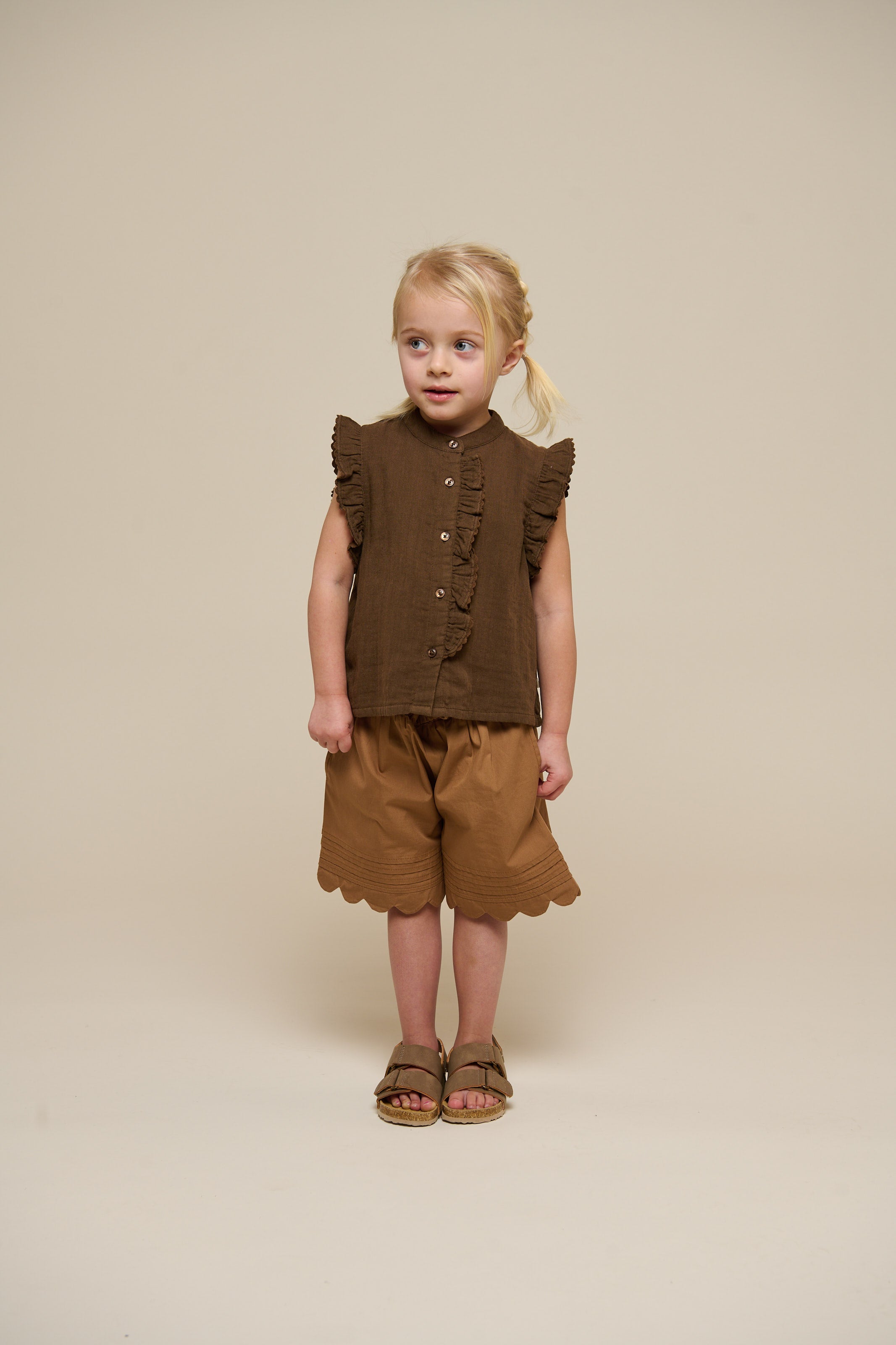Poplinshorts met Geschulpte Rand - Kids - Coconut | 101044 Joy