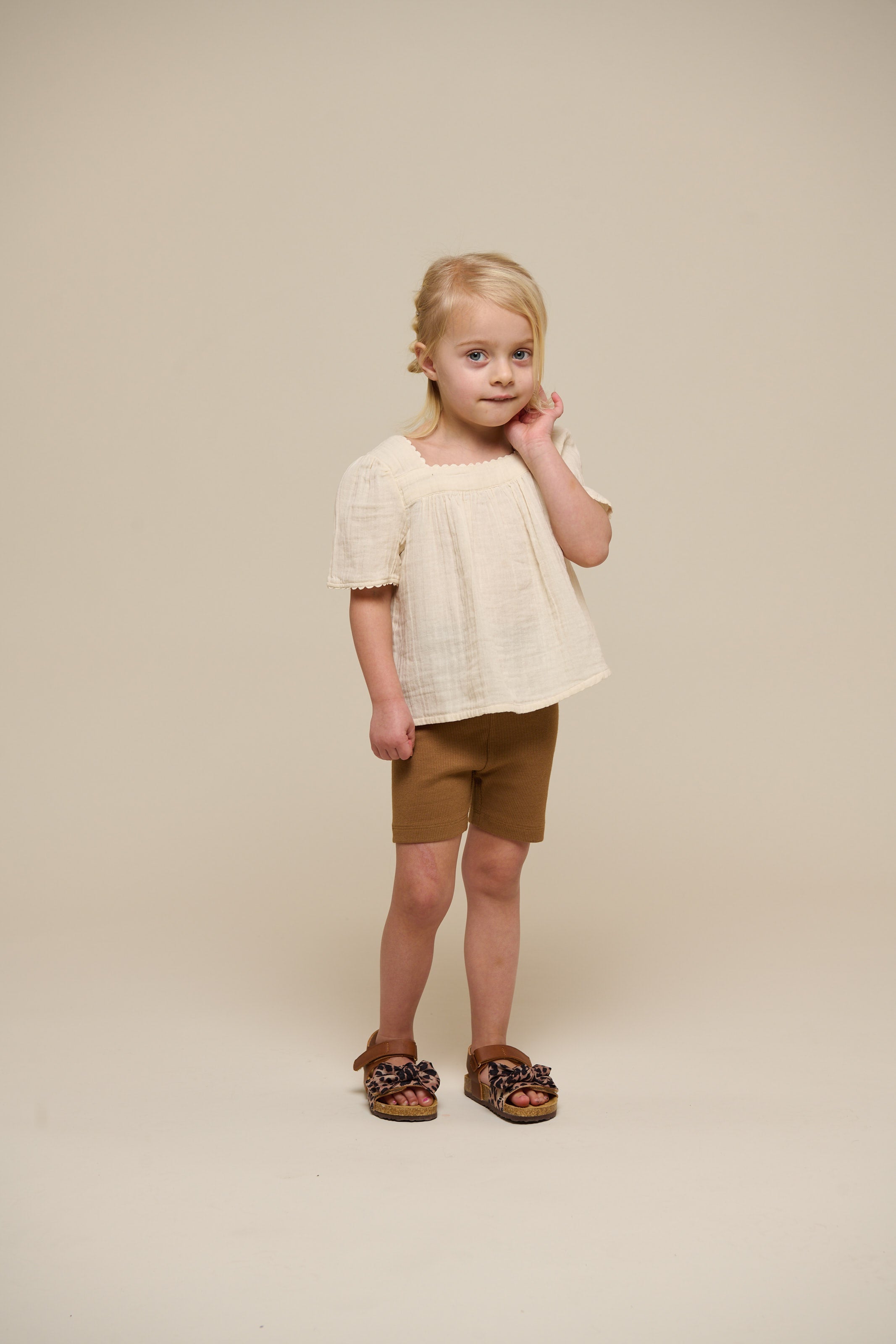 Korte Modal Rib leggings - Kids - Coconut | 101316 Lottie