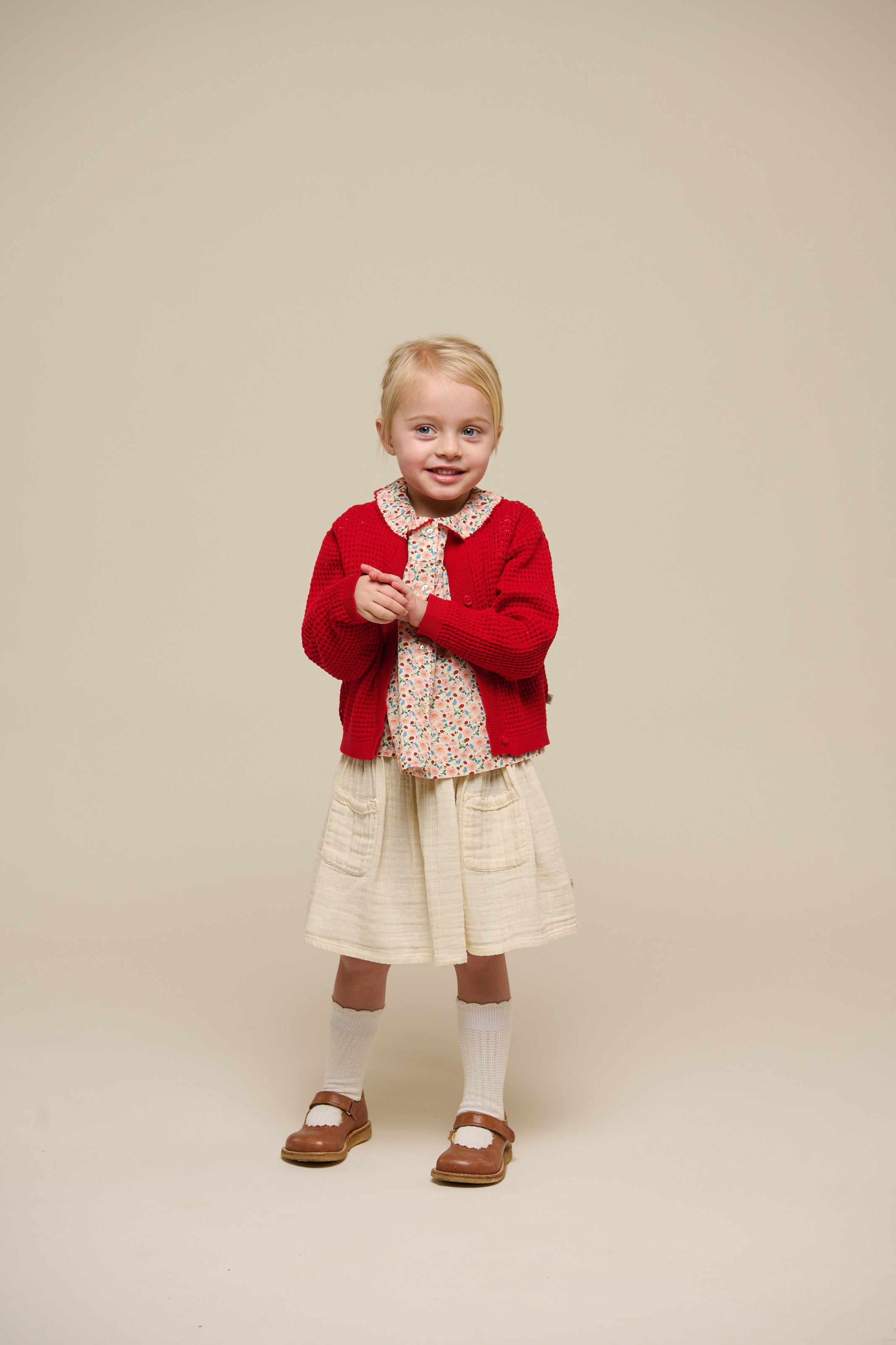 Katoenen gebreid vest - Kids - Cherry Red | 101269 Katie