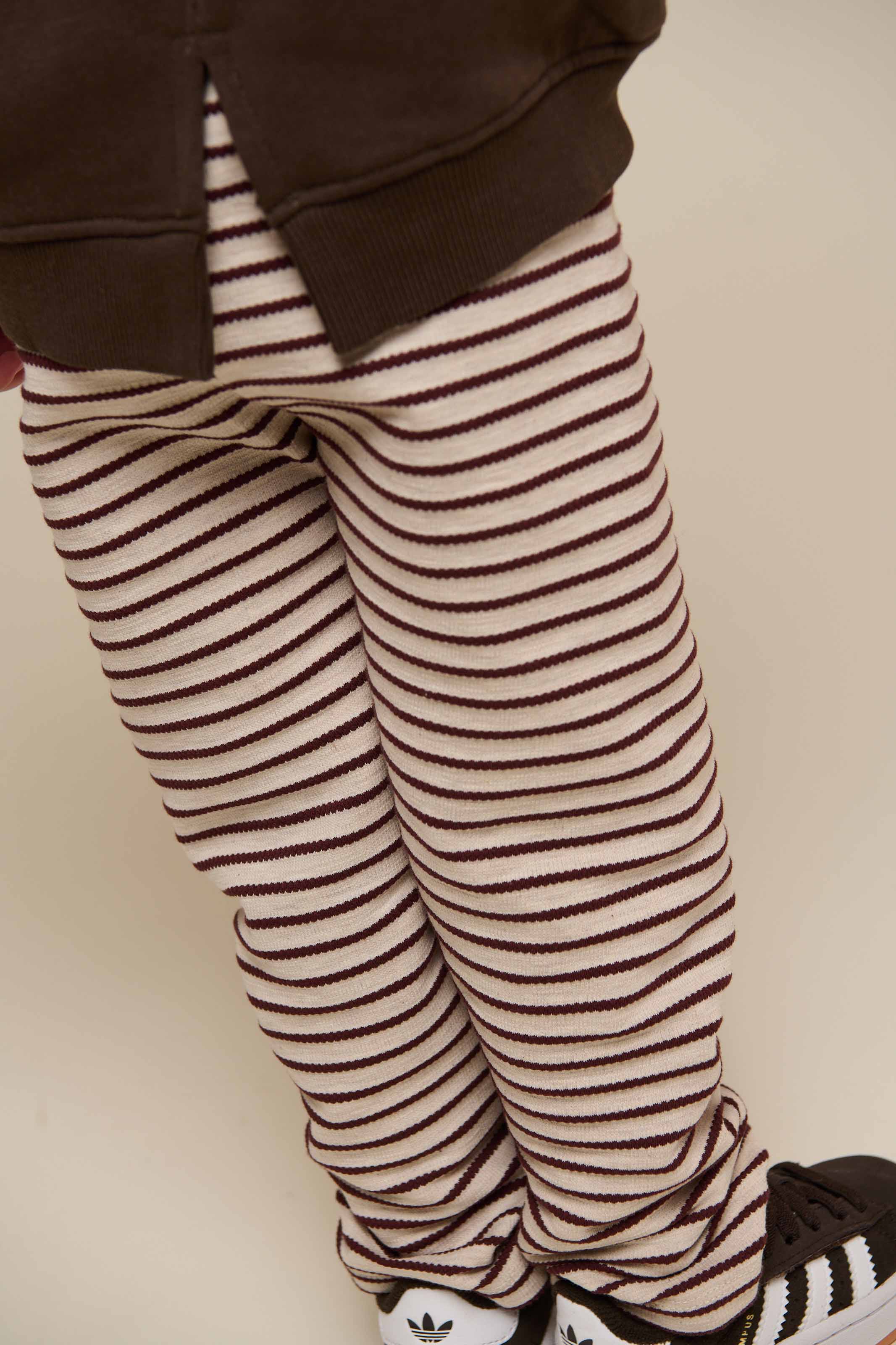 Gestreepte Jerseybroek - Kids - Brown | 101000 Emmie