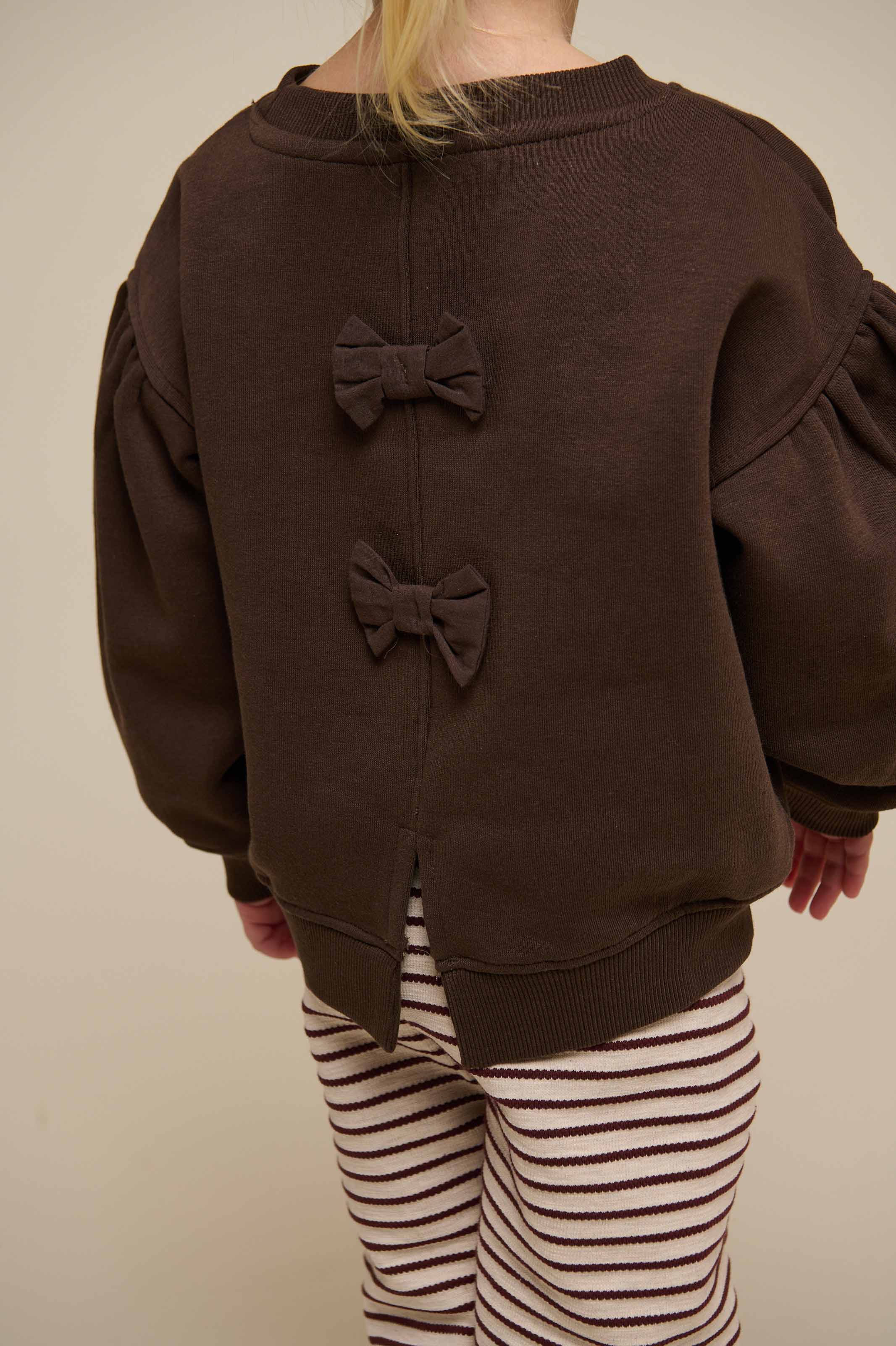 Sweatshirt met strikdetail - Kids - Chocolate | 100814 Ruth