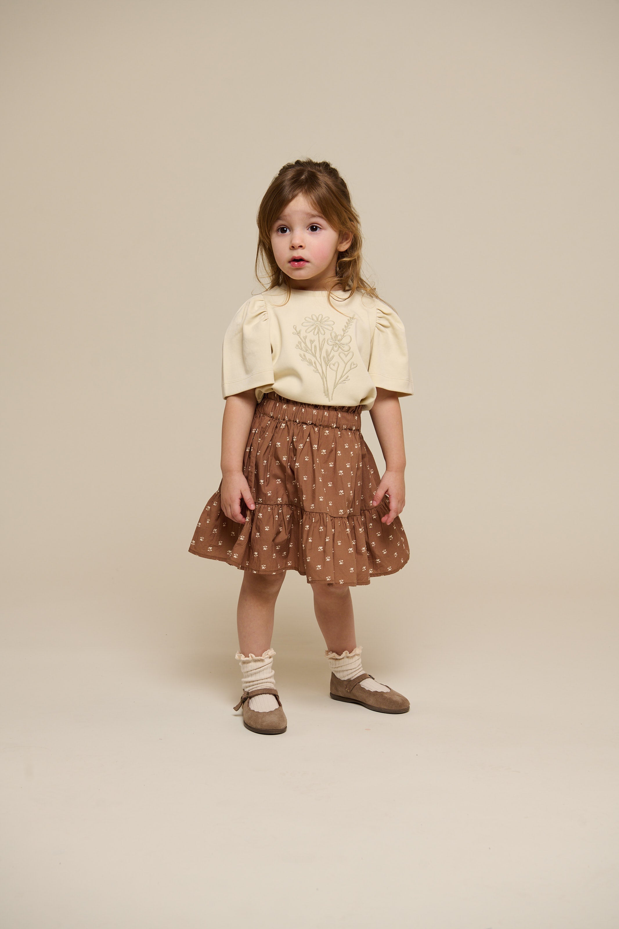 T-shirt met Borduursel - Kids - Offwhite | 101235 Amanda