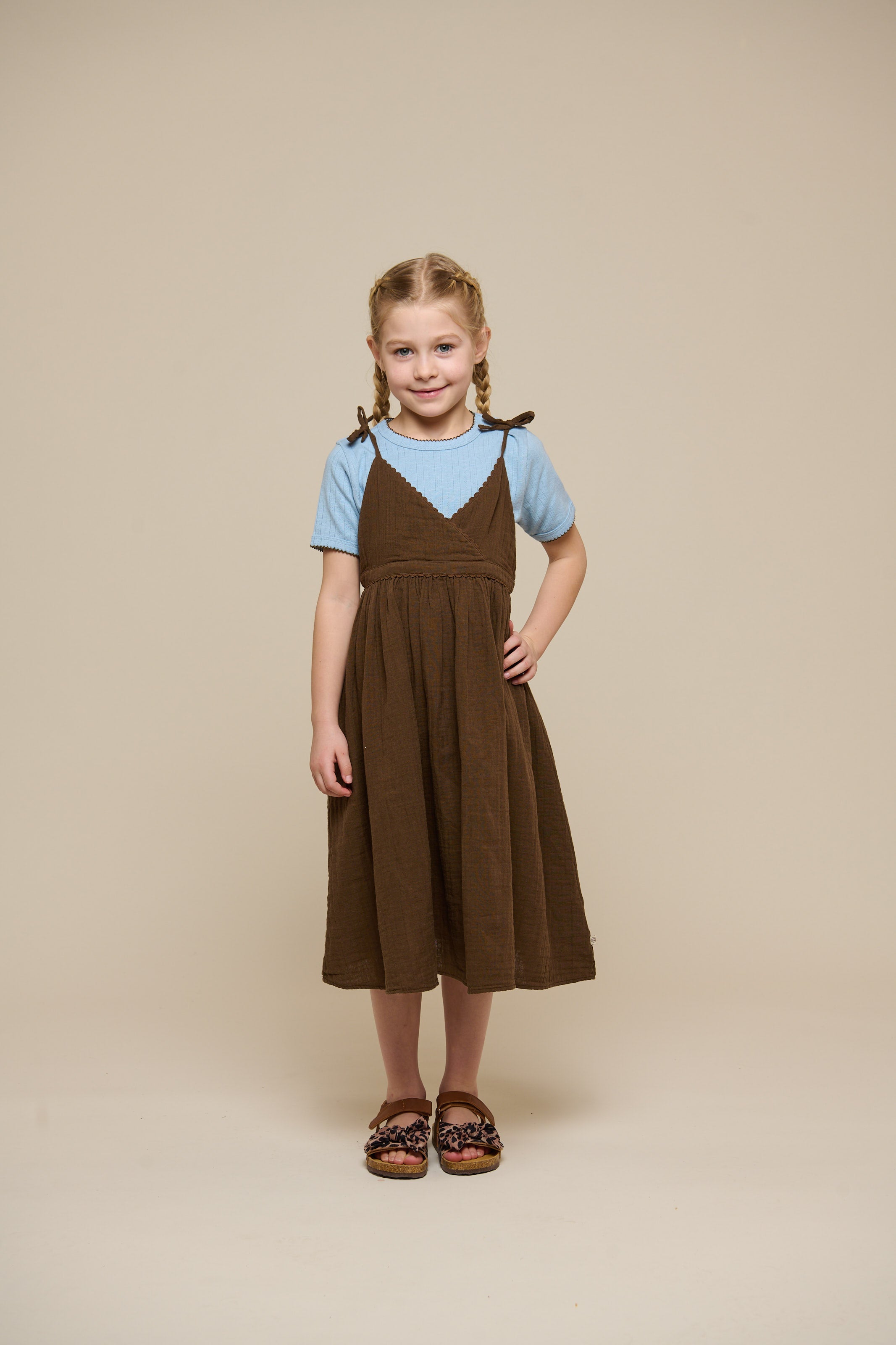 Gaze Bandjesjurk - Tween - Dark Brown | 100910 Jasmine
