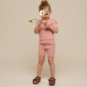 Modal Rib Korte Tights - Kids - Rose Tan | 101314 Lottie