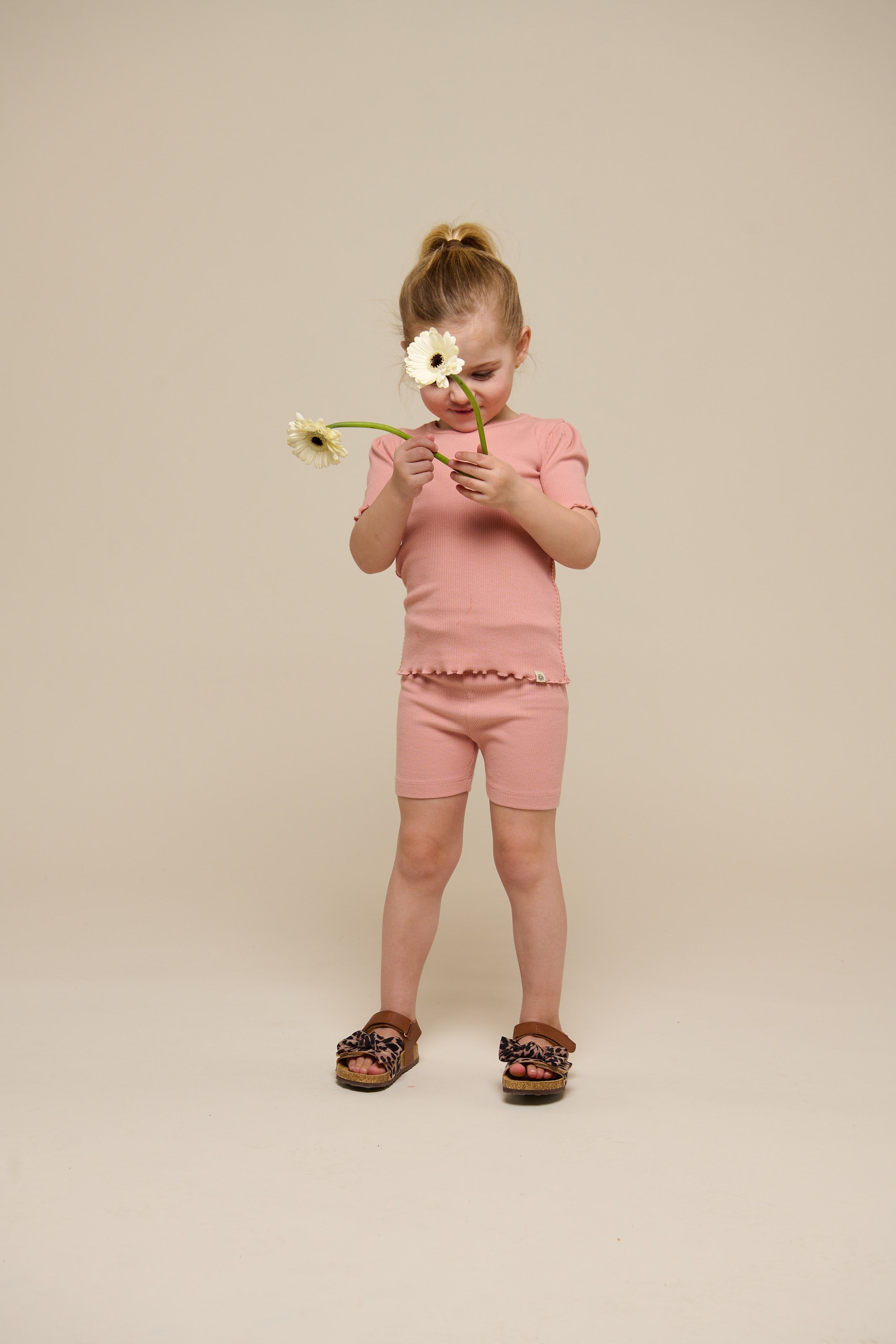 Modal Rib Korte Tights - Kids - Rose Tan | 101314 Lottie
