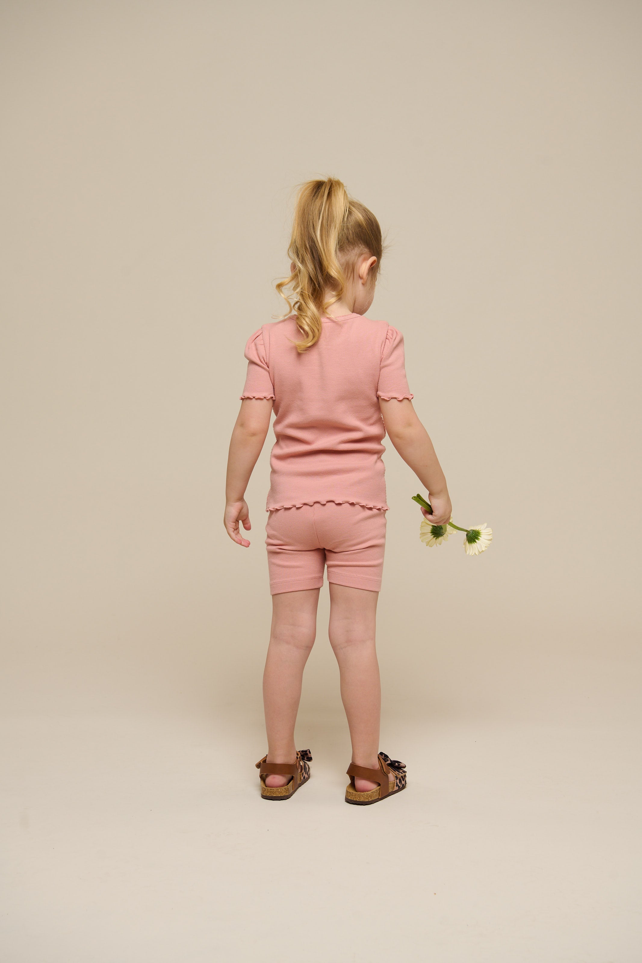Modal Rib Korte Tights - Kids - Rose Tan | 101314 Lottie