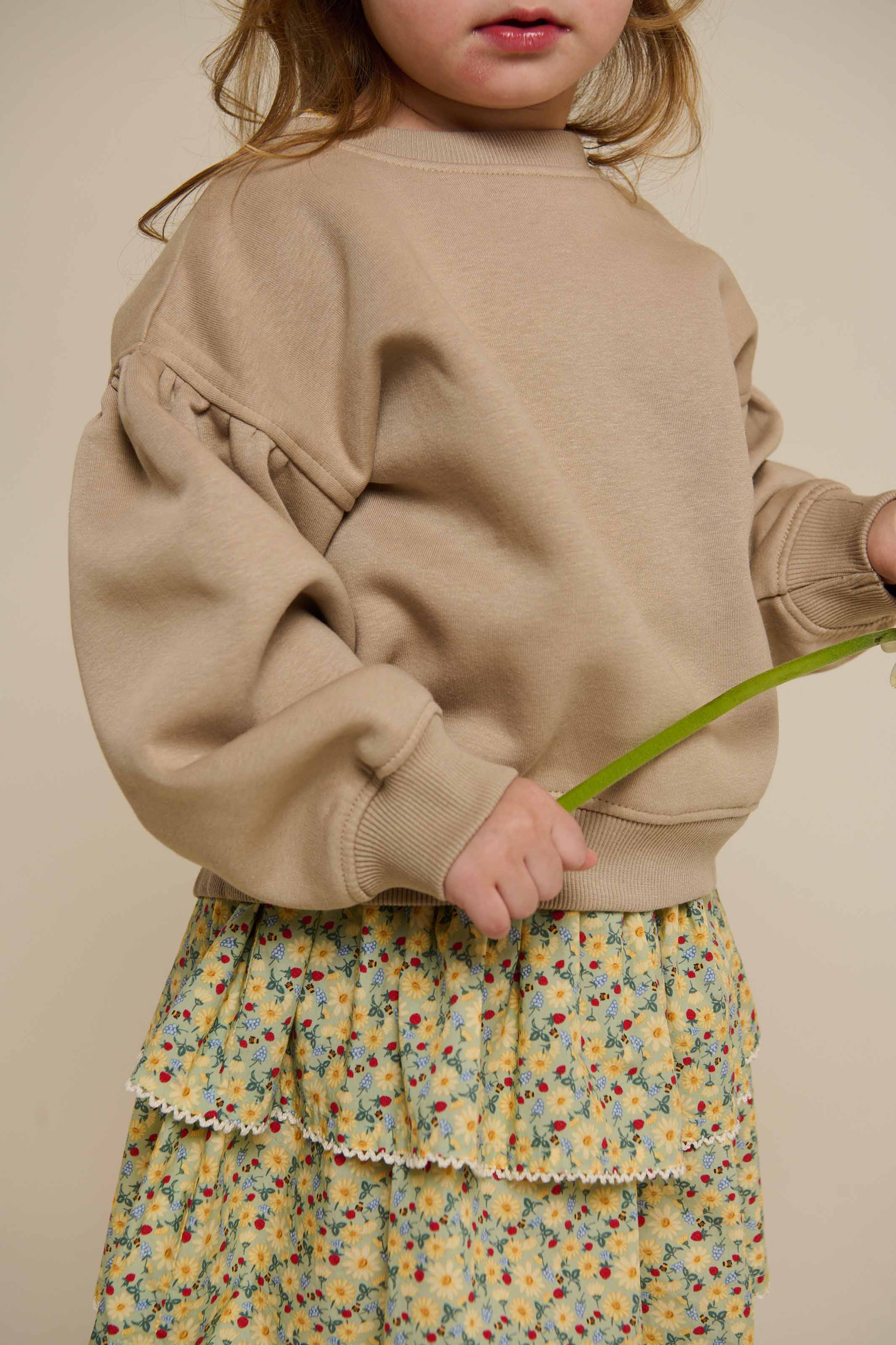 Sweatshirt met strikdetail - Kids - Caffe Latte | 100816 Ruth