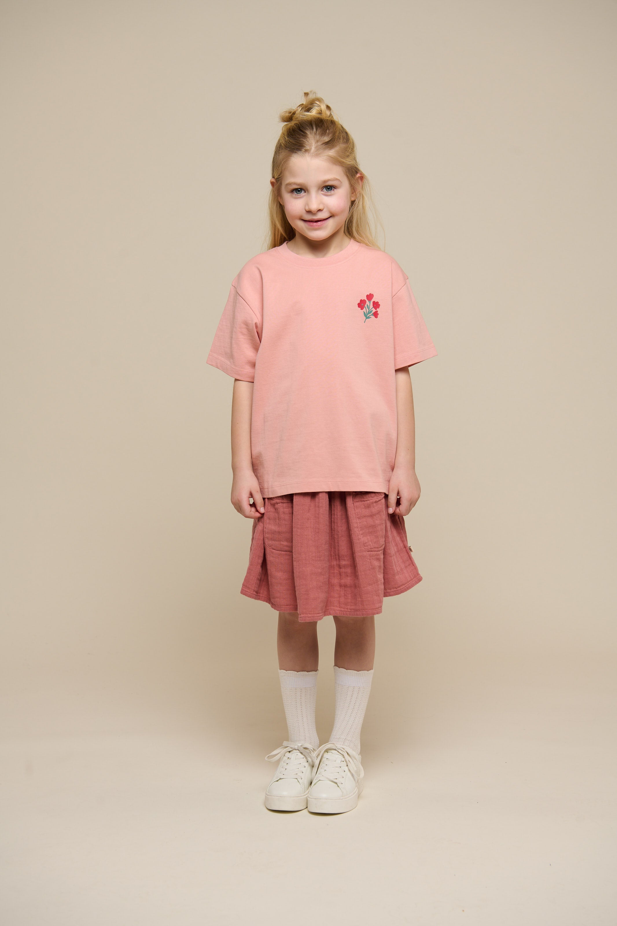 T-shirt met Bloemenprint - Tween - Powder Rose | 101293 Elsa