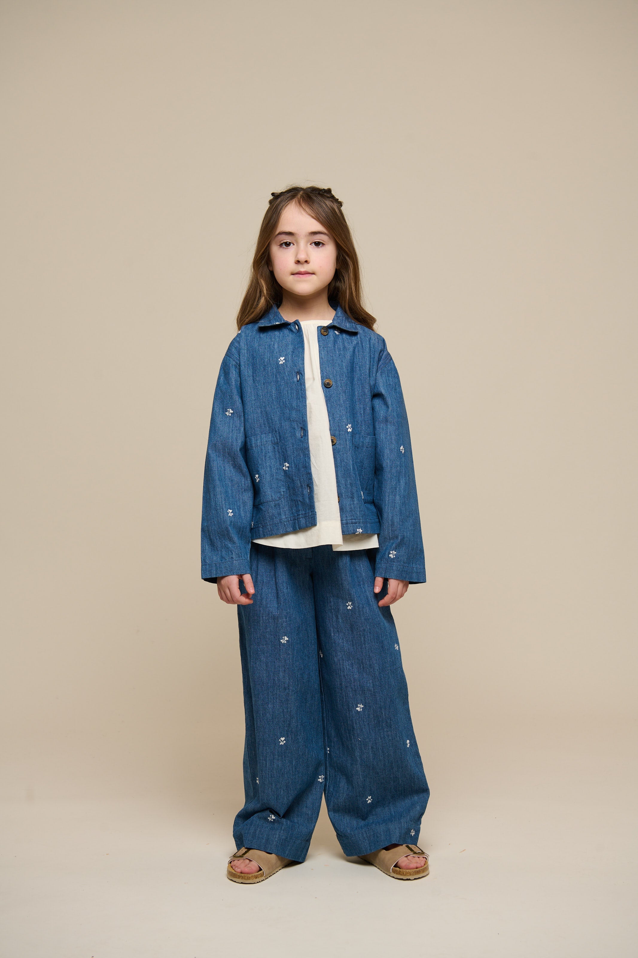Geborduurde Lichte Denim Overhemdjas - Tween - Blue Denim | 101082 Isabella
