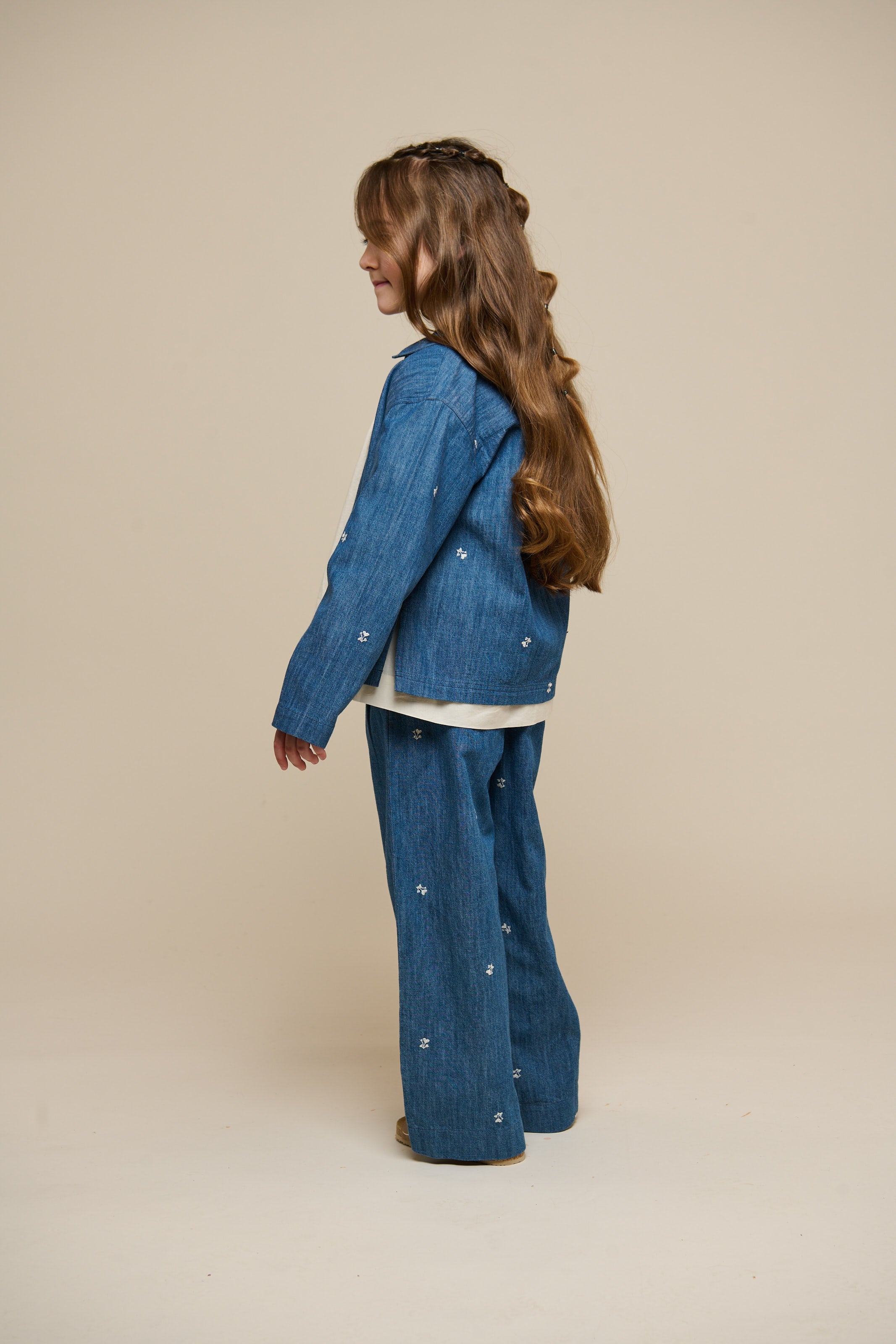 Geborduurde Lichte Denim Overhemdjas - Tween - Blue Denim | 101082 Isabella