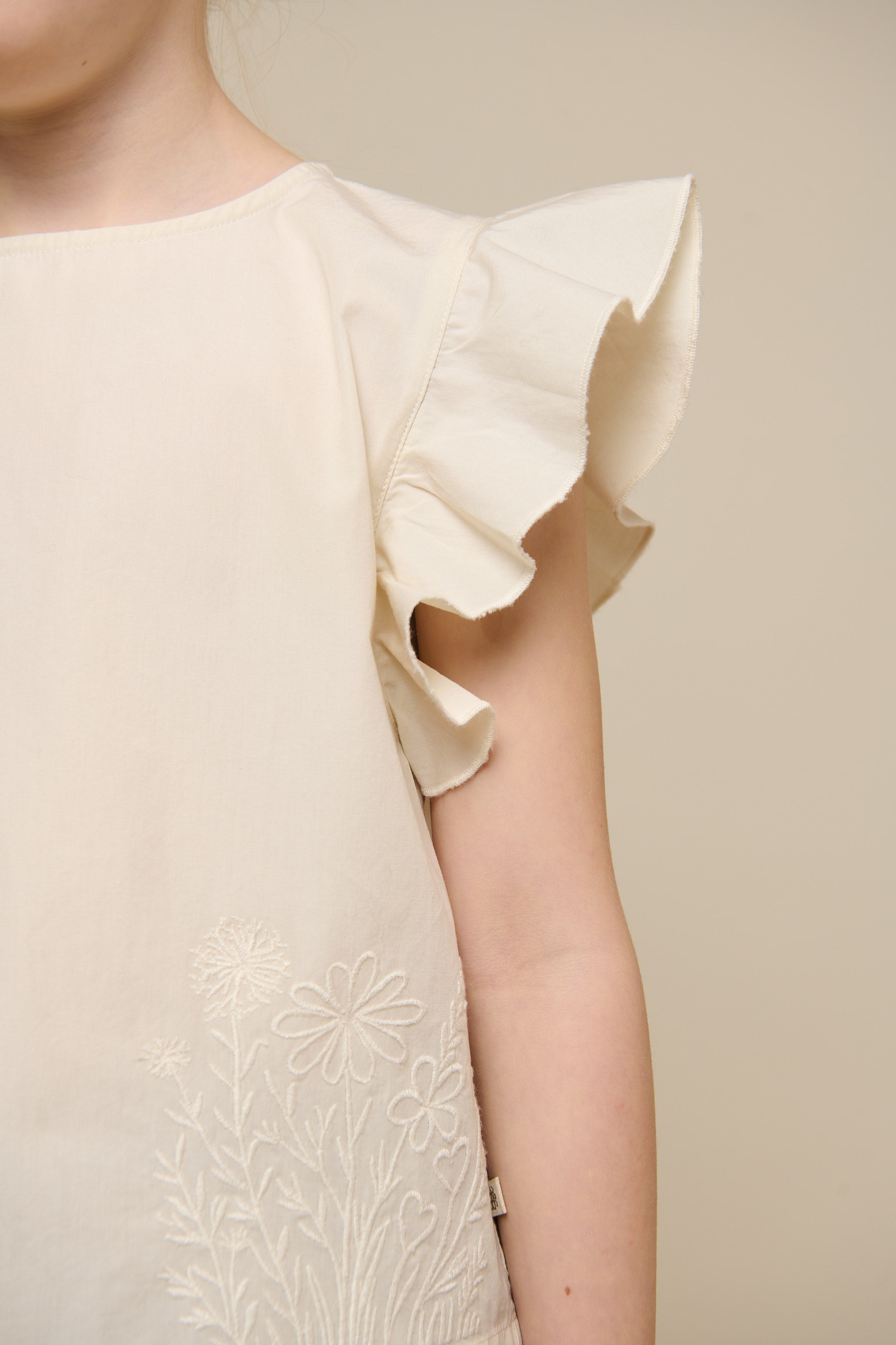 Popeline blouse met borduursel - Tween - Offwhite | 101074 Barbara
