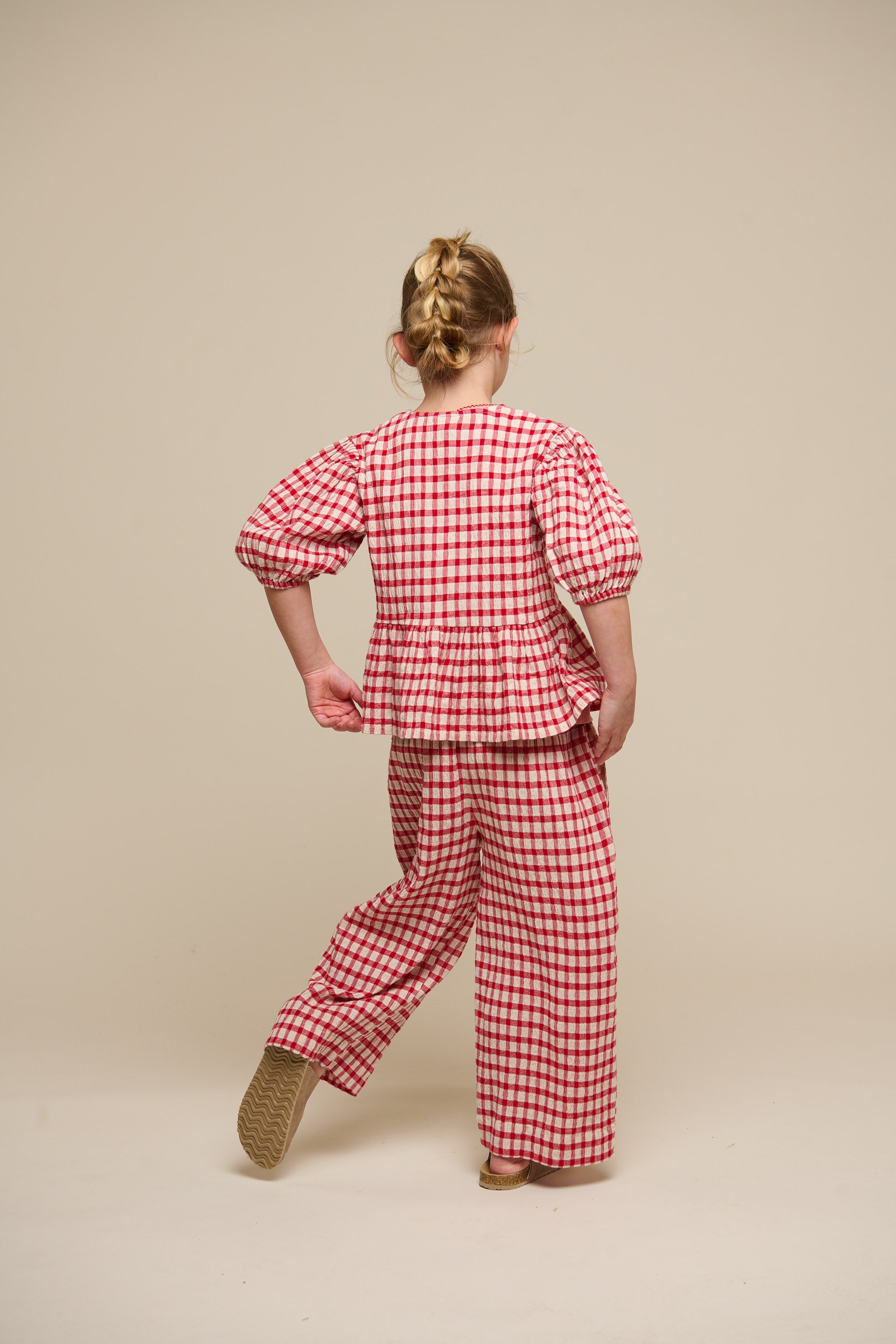 Geruite Katoenen Broek - Tween - Cherry Red | 100907 Bonnie