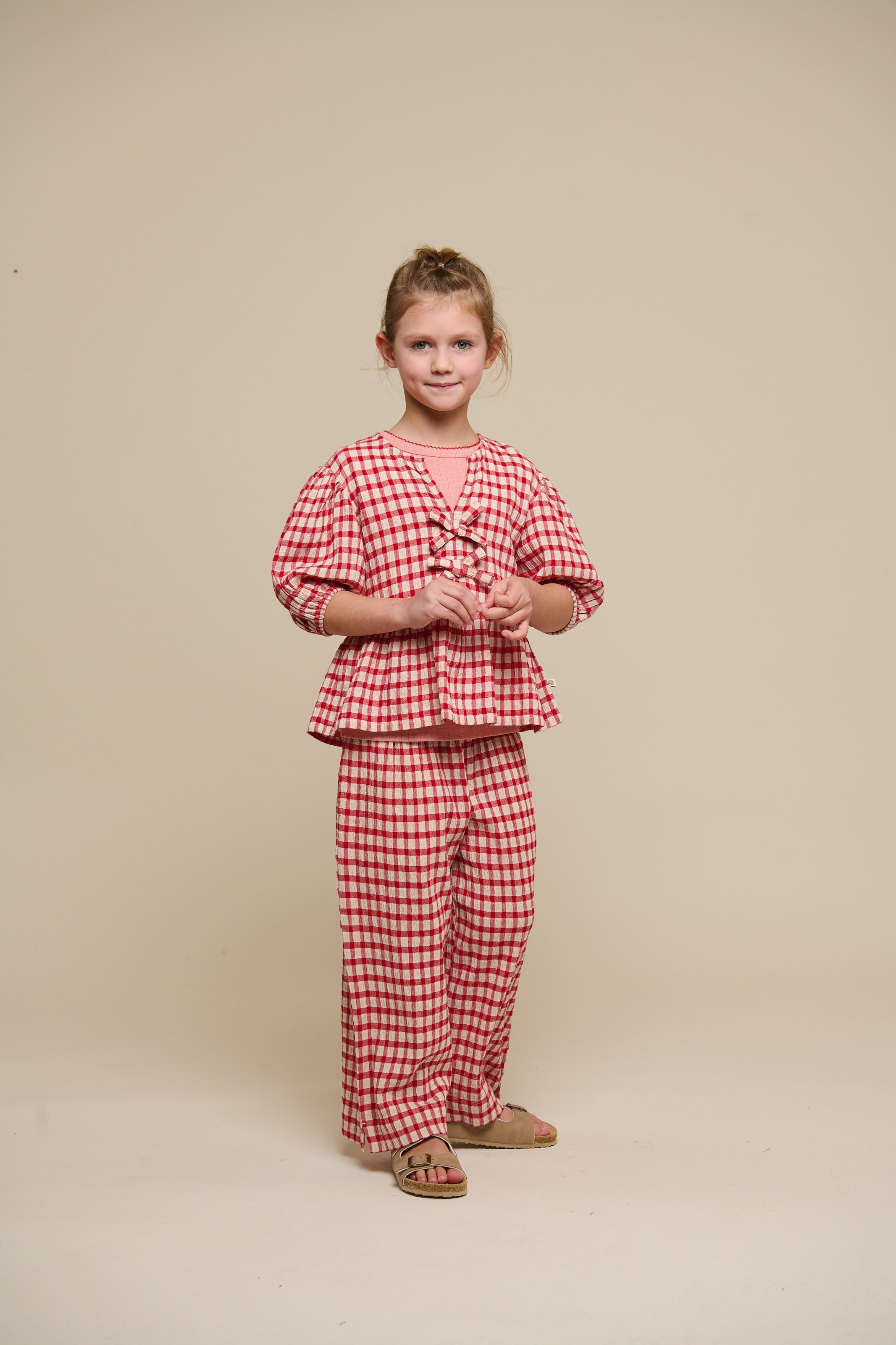 Geruite Katoenen Broek - Tween - Cherry Red | 100907 Bonnie