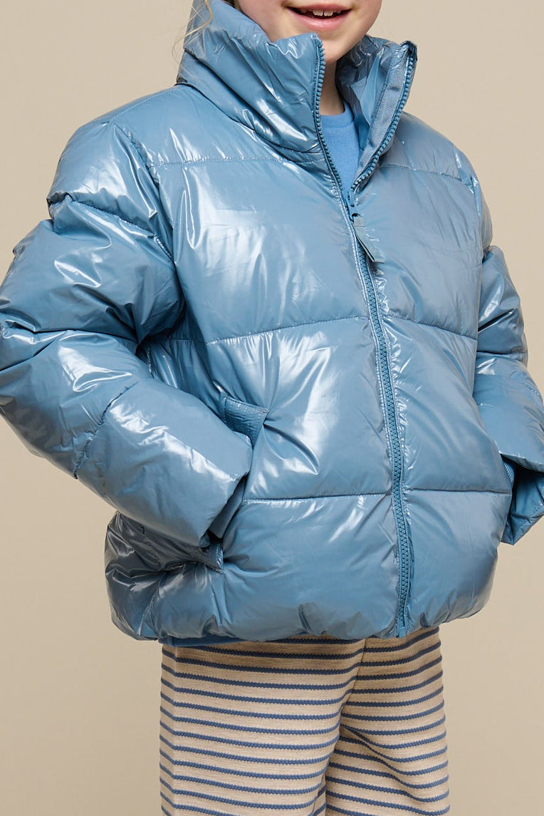 Shiny Puffer Jacket - Tween - Blue | 100533 Violet