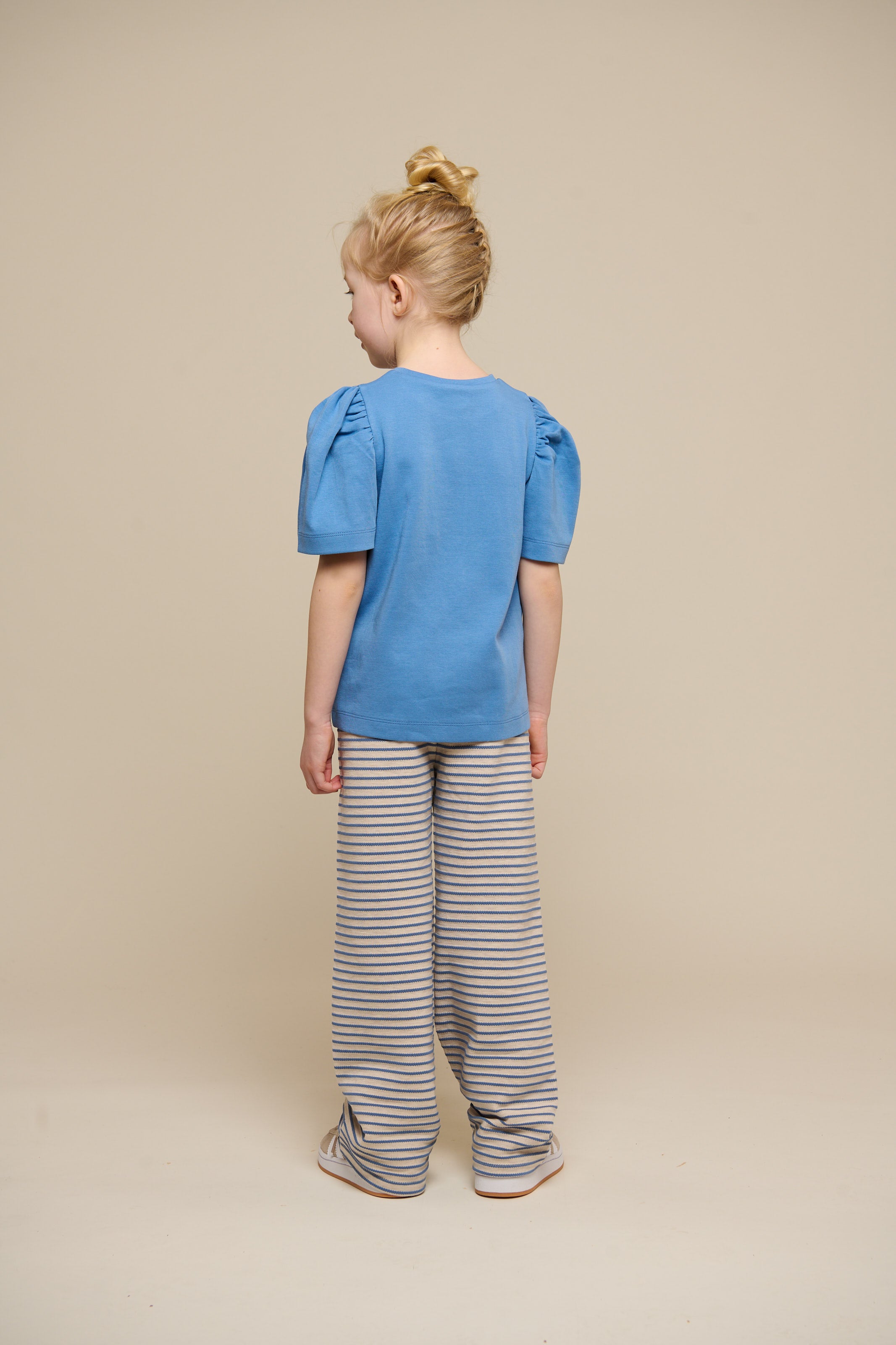 Gestreepte Jersey Broek met Wijde Pijpen - Tween - Blue | 100998 Emmie