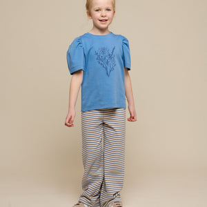 Gestreepte Jersey Broek met Wijde Pijpen - Tween - Blue | 100998 Emmie