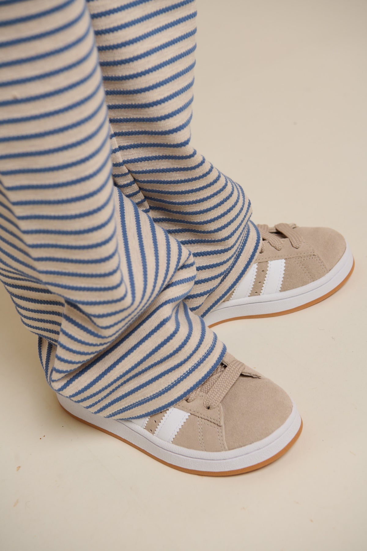 Gestreepte Jersey Broek met Wijde Pijpen - Tween - Blue | 100998 Emmie
