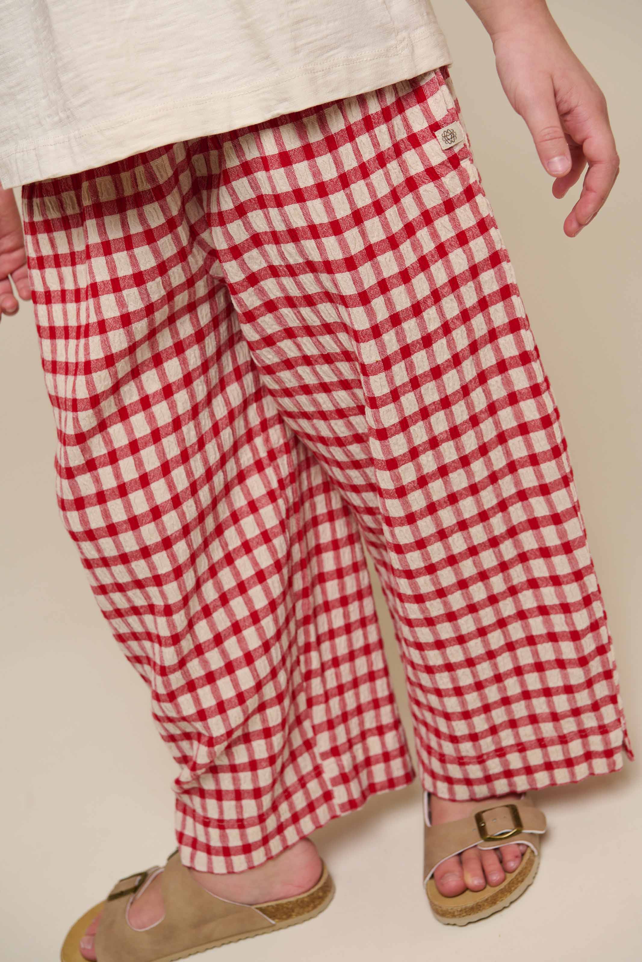 Geruite Katoenen Broek - Tween - Cherry Red | 100907 Bonnie