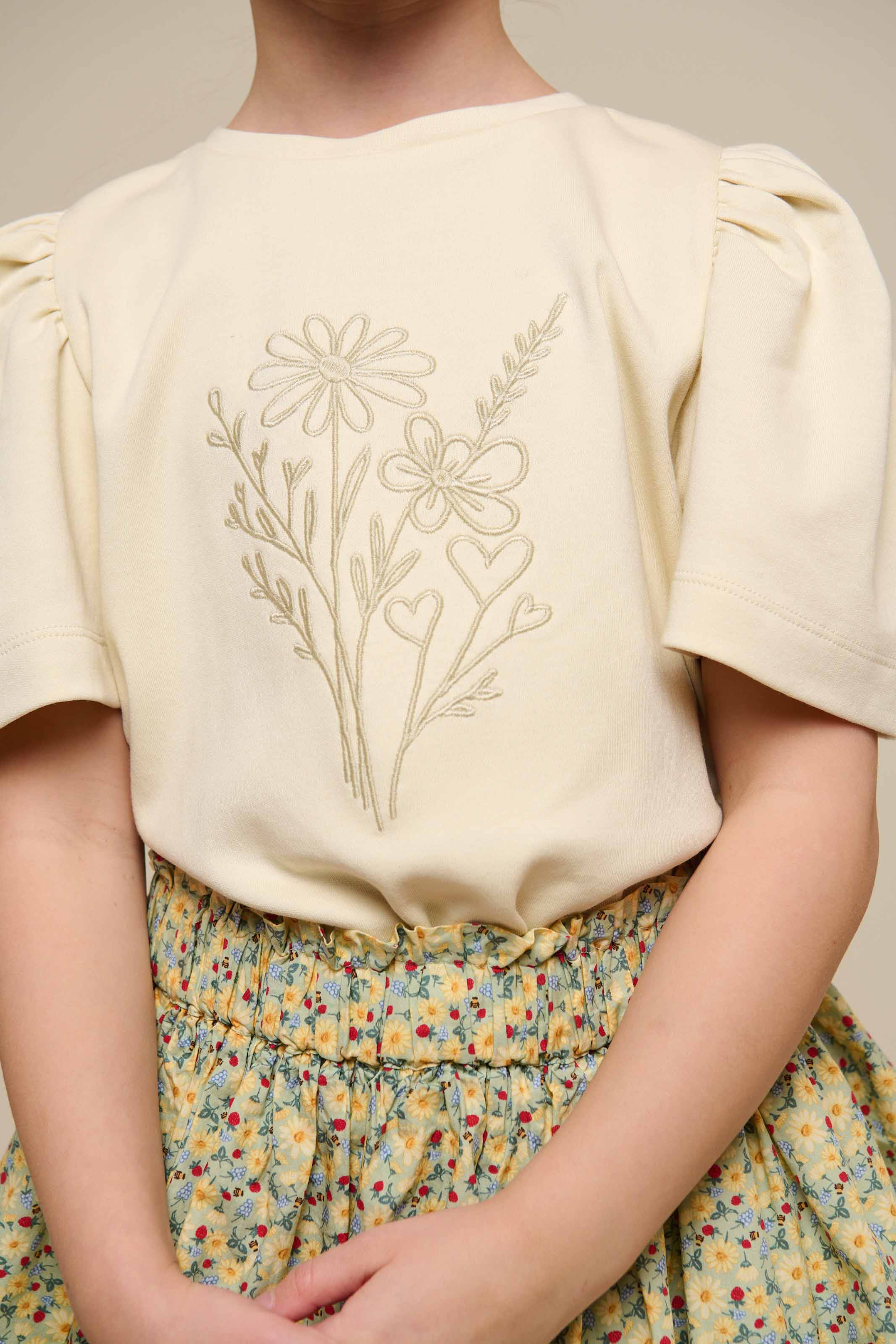 T-shirt met Borduursel - Tween - Offwhite | 101236 Amanda