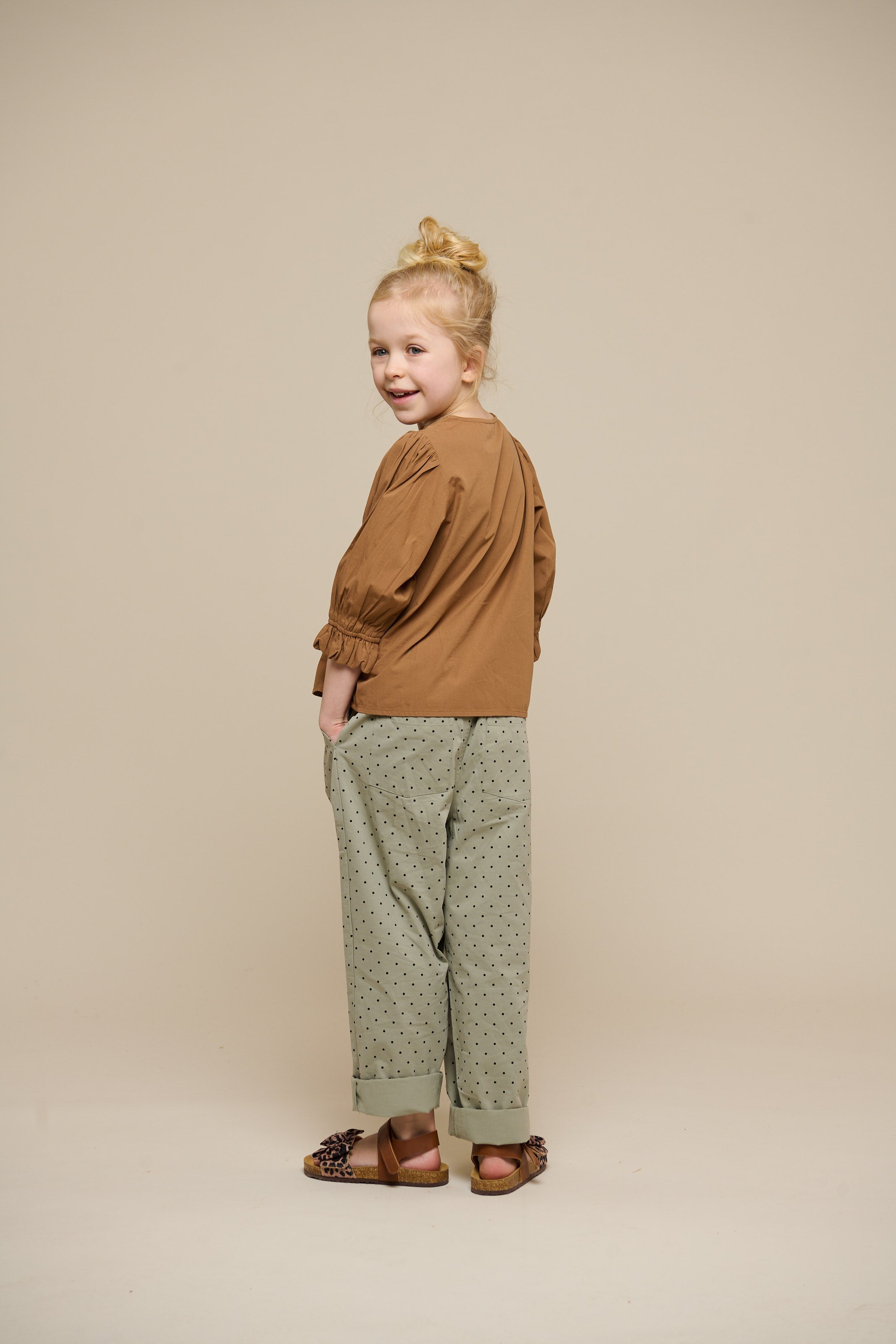 Twill broek met stip - Tween - Dusty Green | 100617 Iris