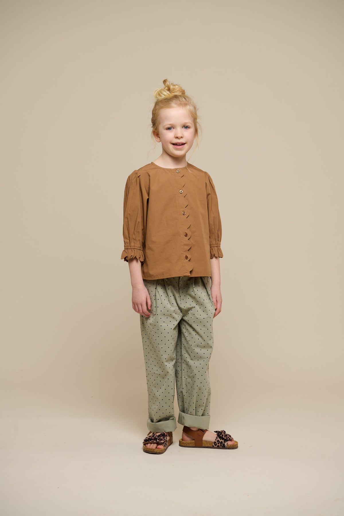 Twill broek met stip - Tween - Dusty Green | 100617 Iris